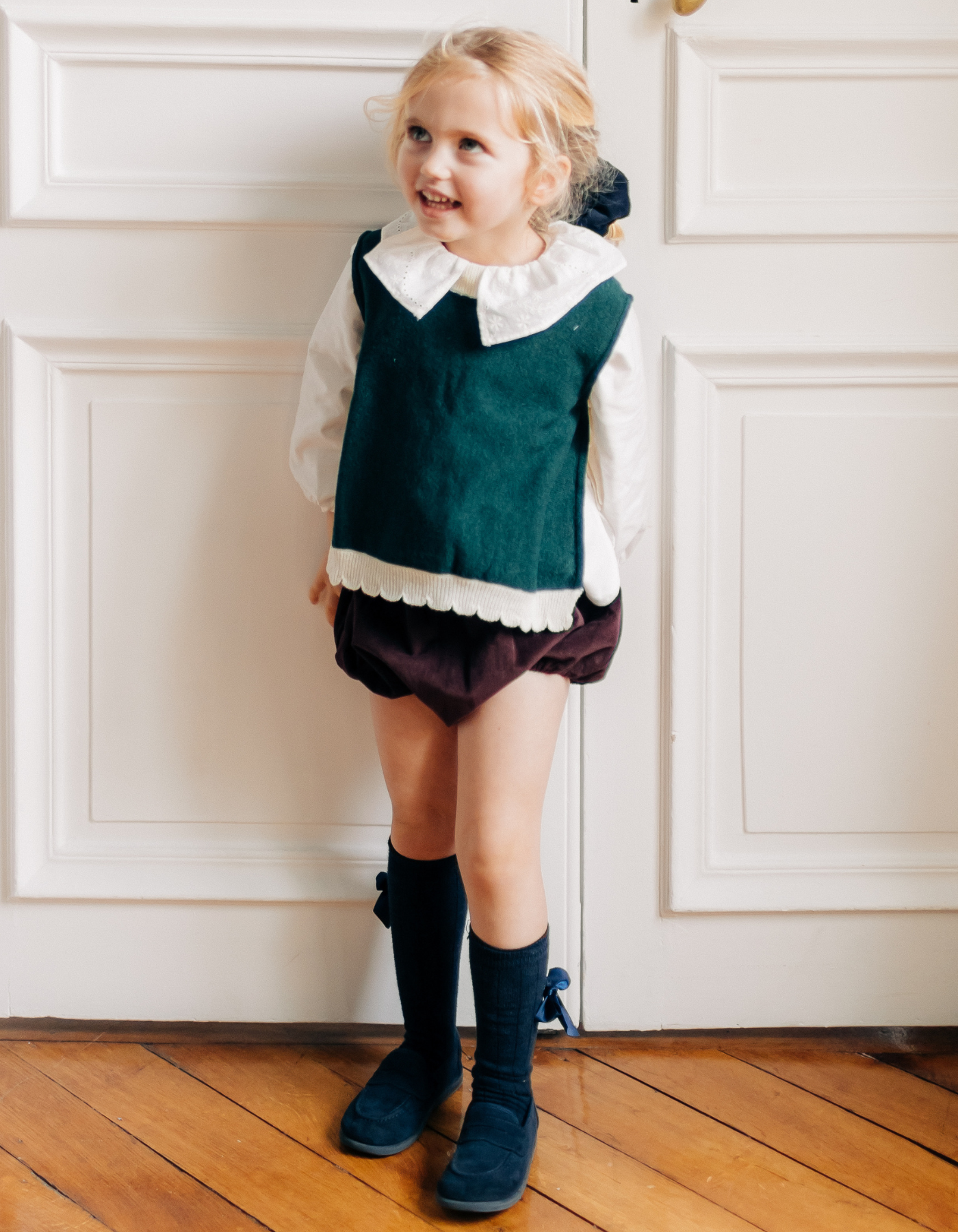 Top JULIETTE - Vert et crème