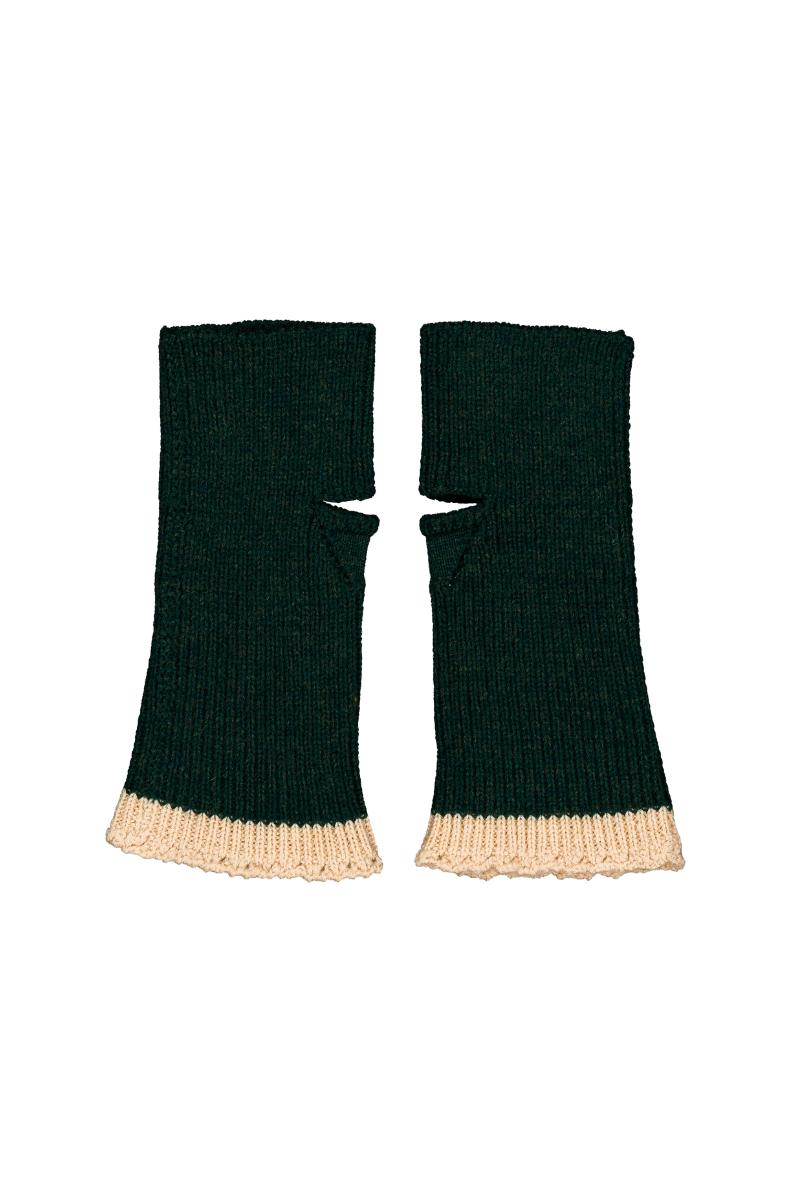 Mitaine EVA - Vert sapin / crème