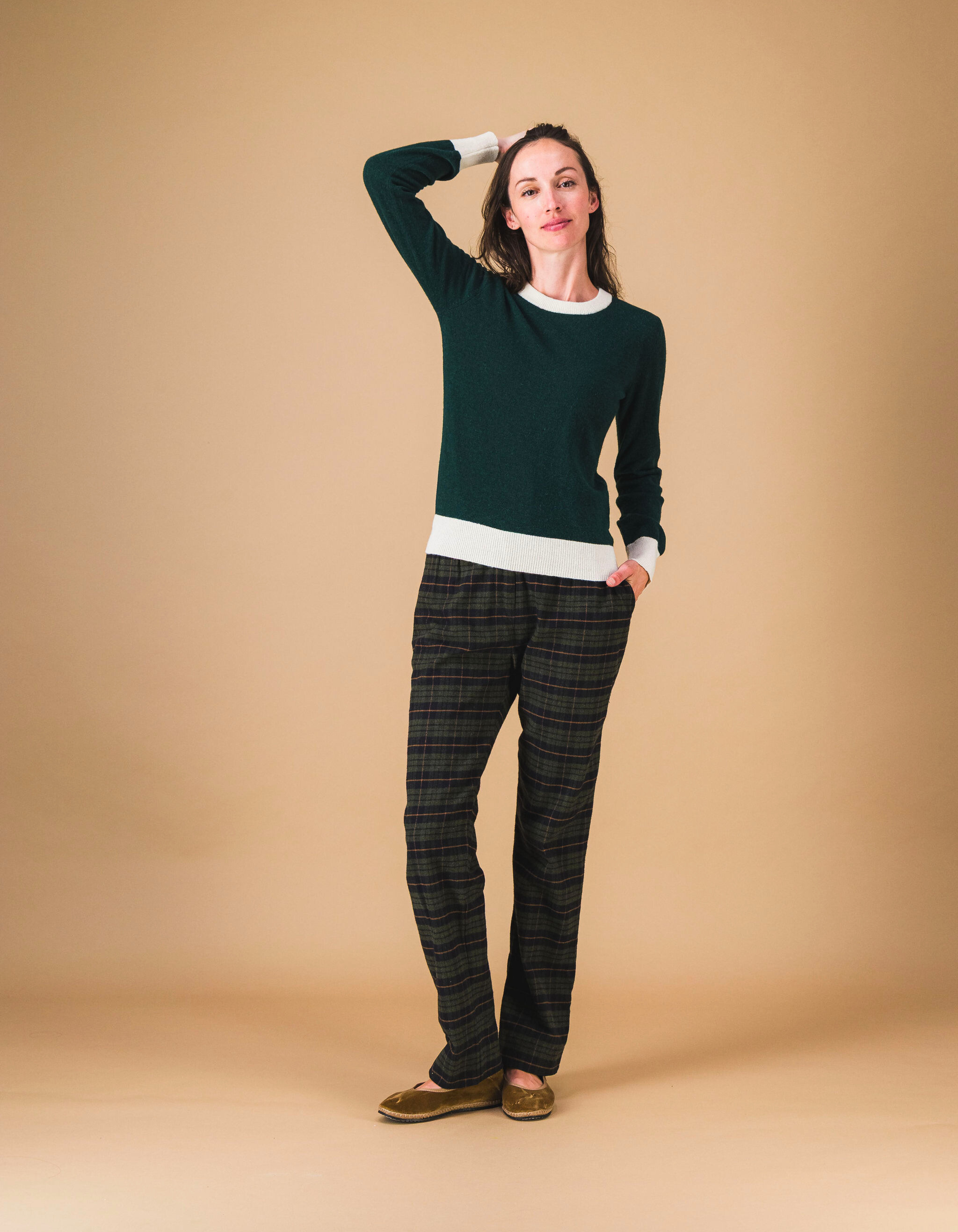 Pullover AUGUSTA - Vert sapin / crème