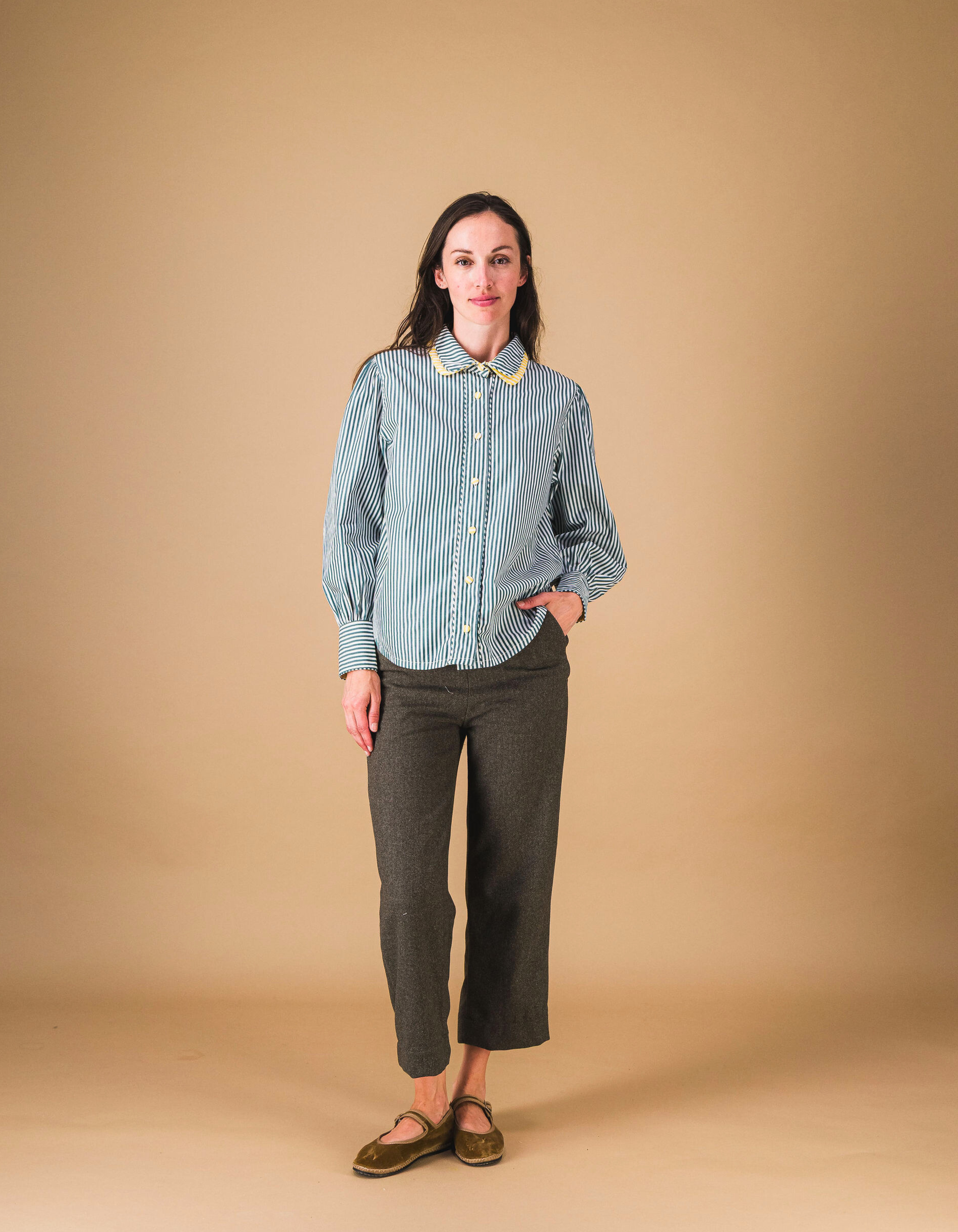 Chemise LOUISA - Rayures vertes