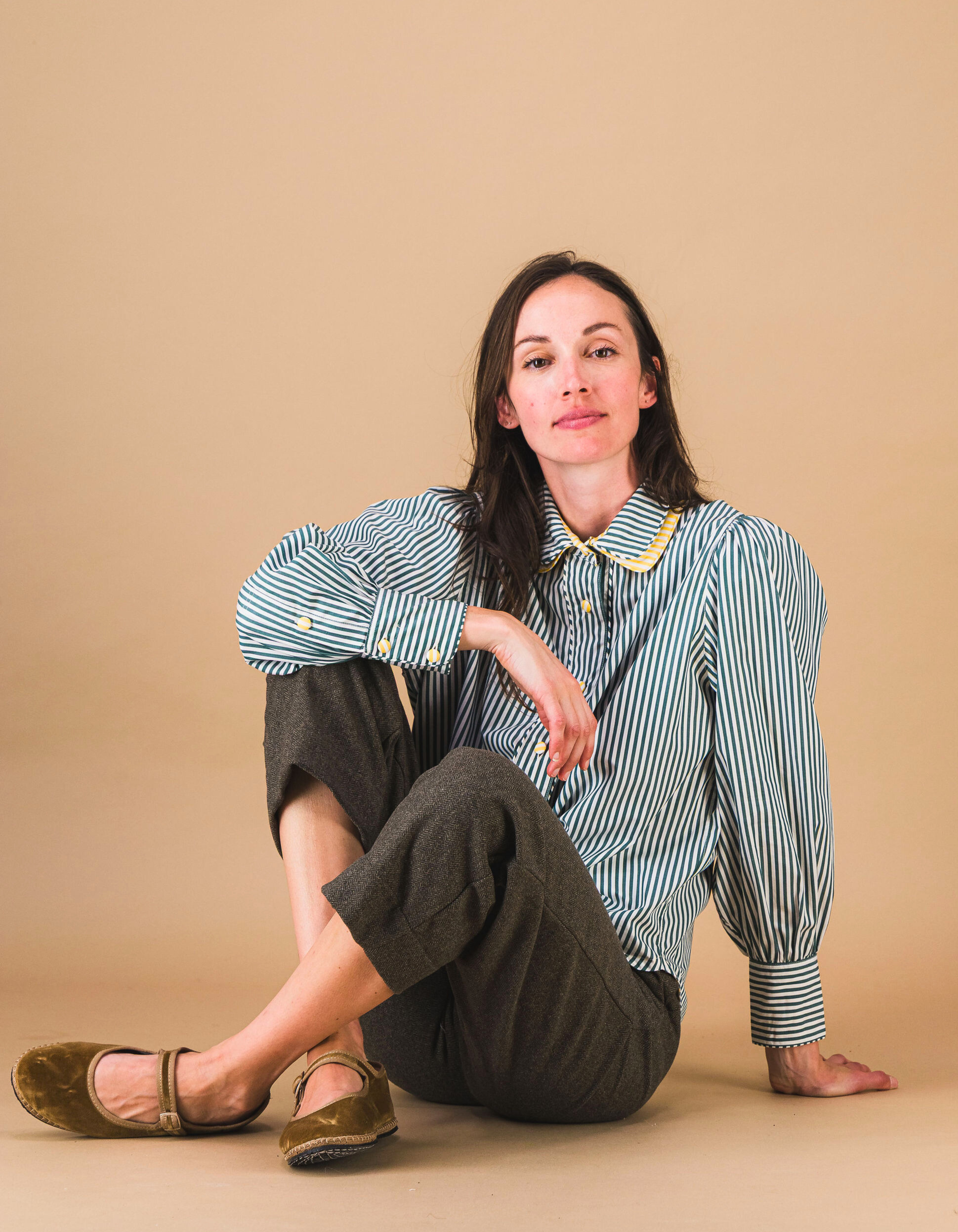 Chemise LOUISA - Rayures vertes