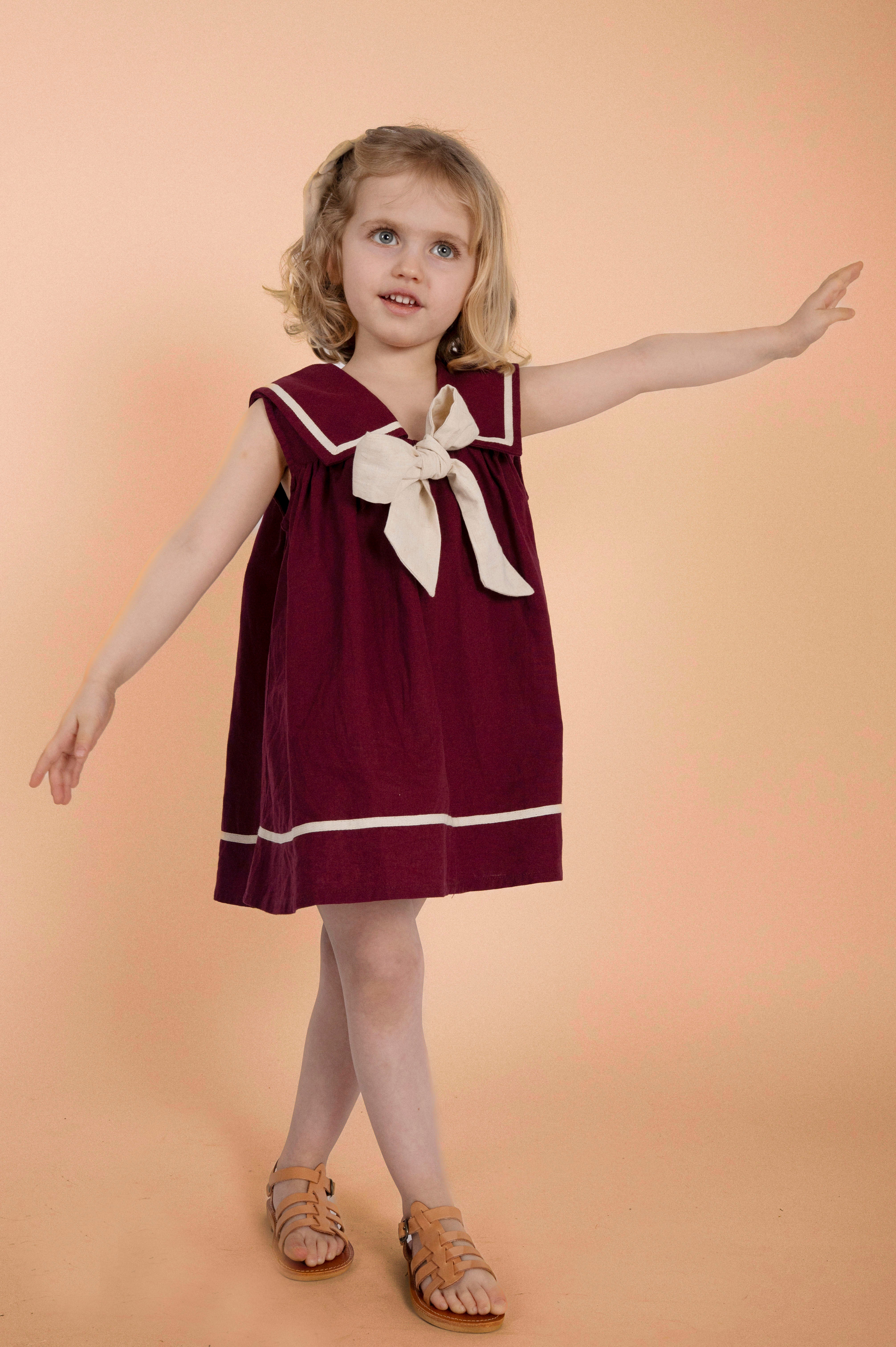 Robe Gabriella - lin bordeaux