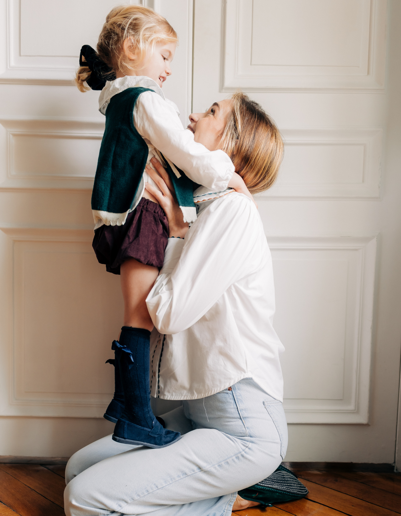 Top JULIETTE - Vert et crème