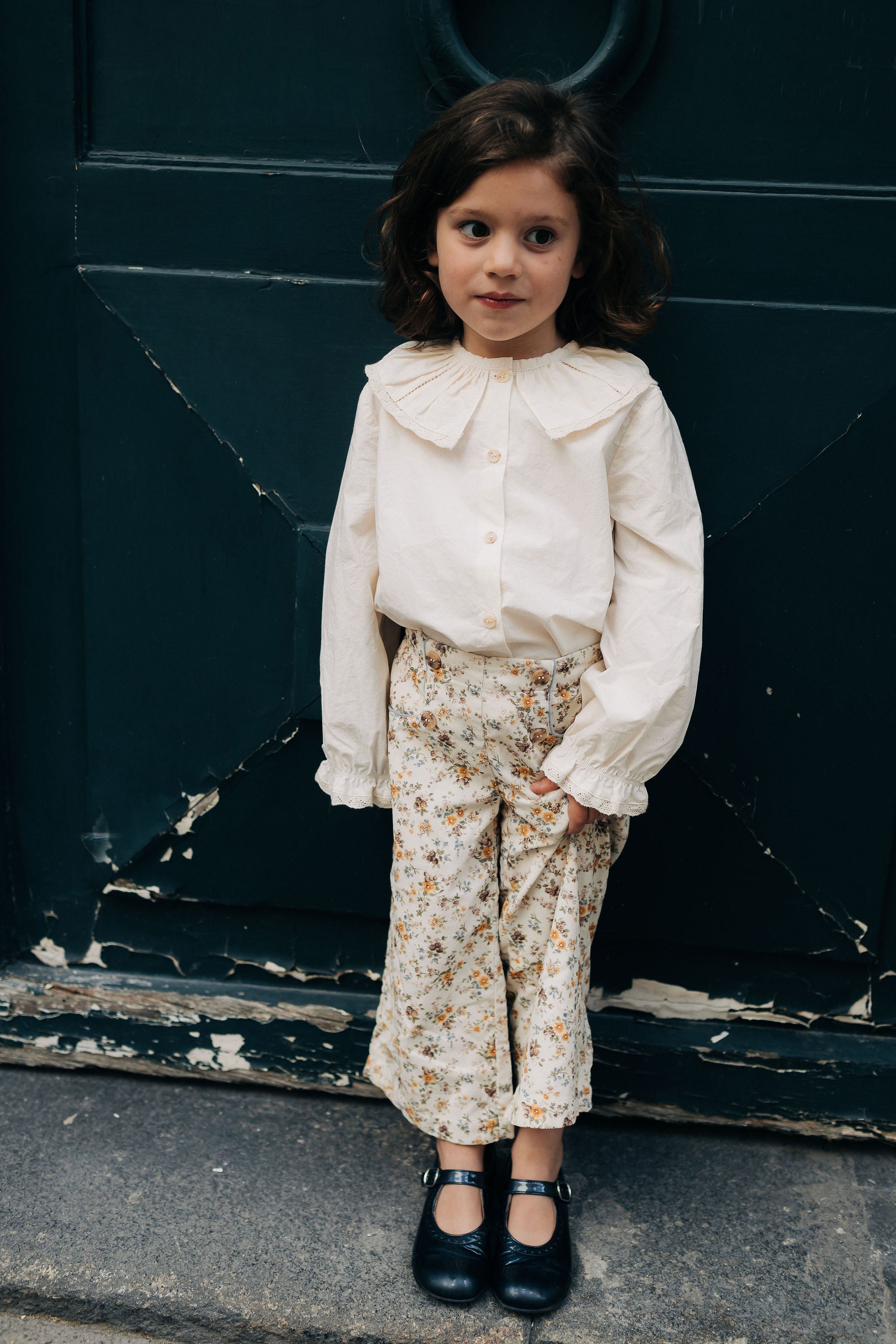Pantalon Roma - Velours Fleuri