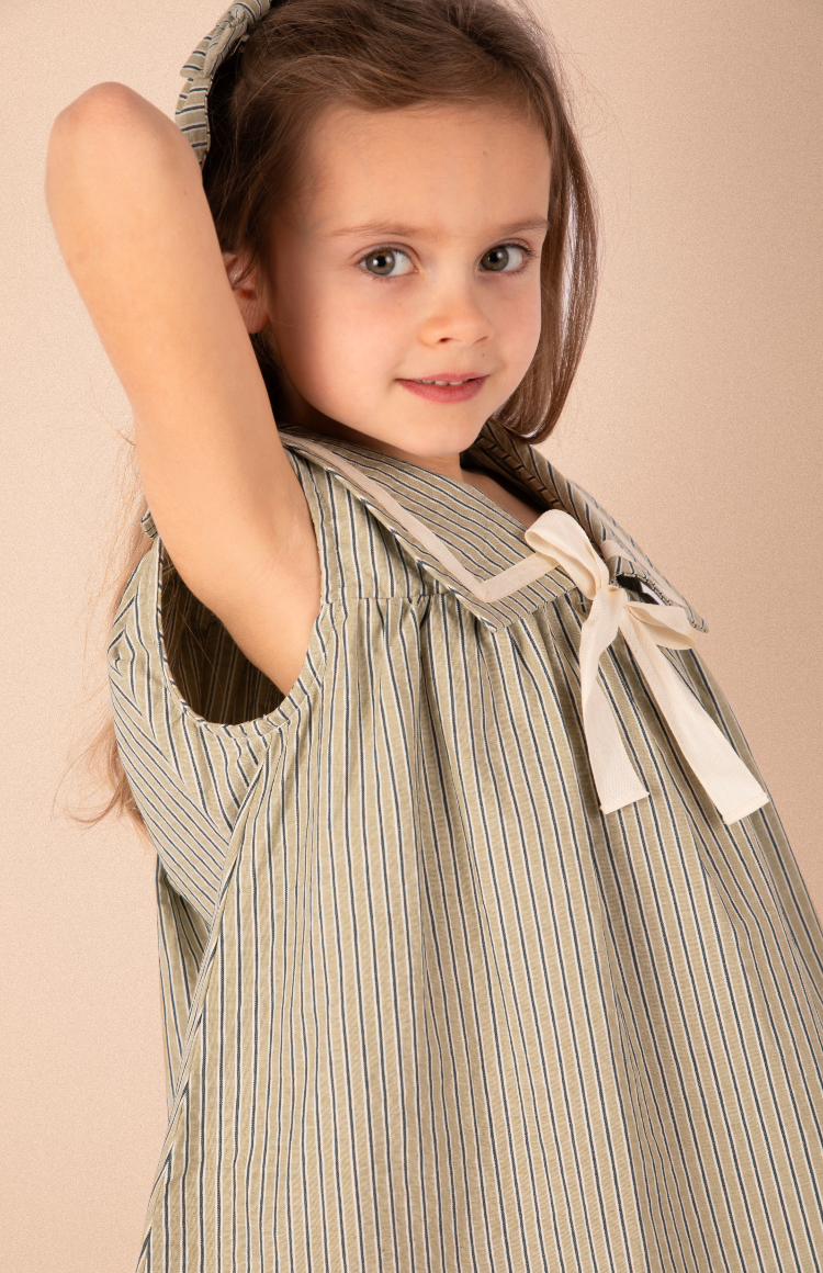 Robe Gabriella - Rayures menthe