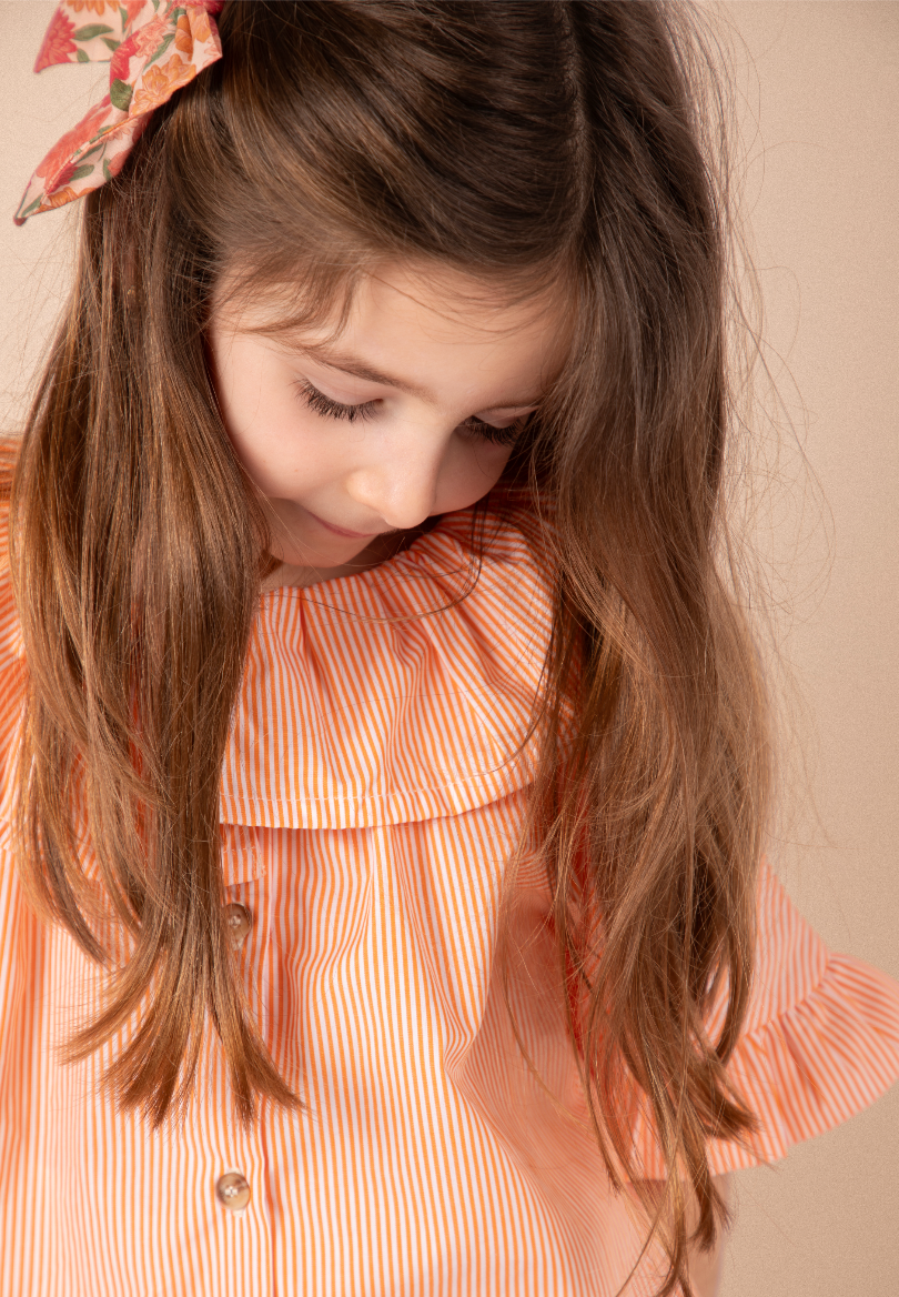 Chemise Zita - Rayures oranges