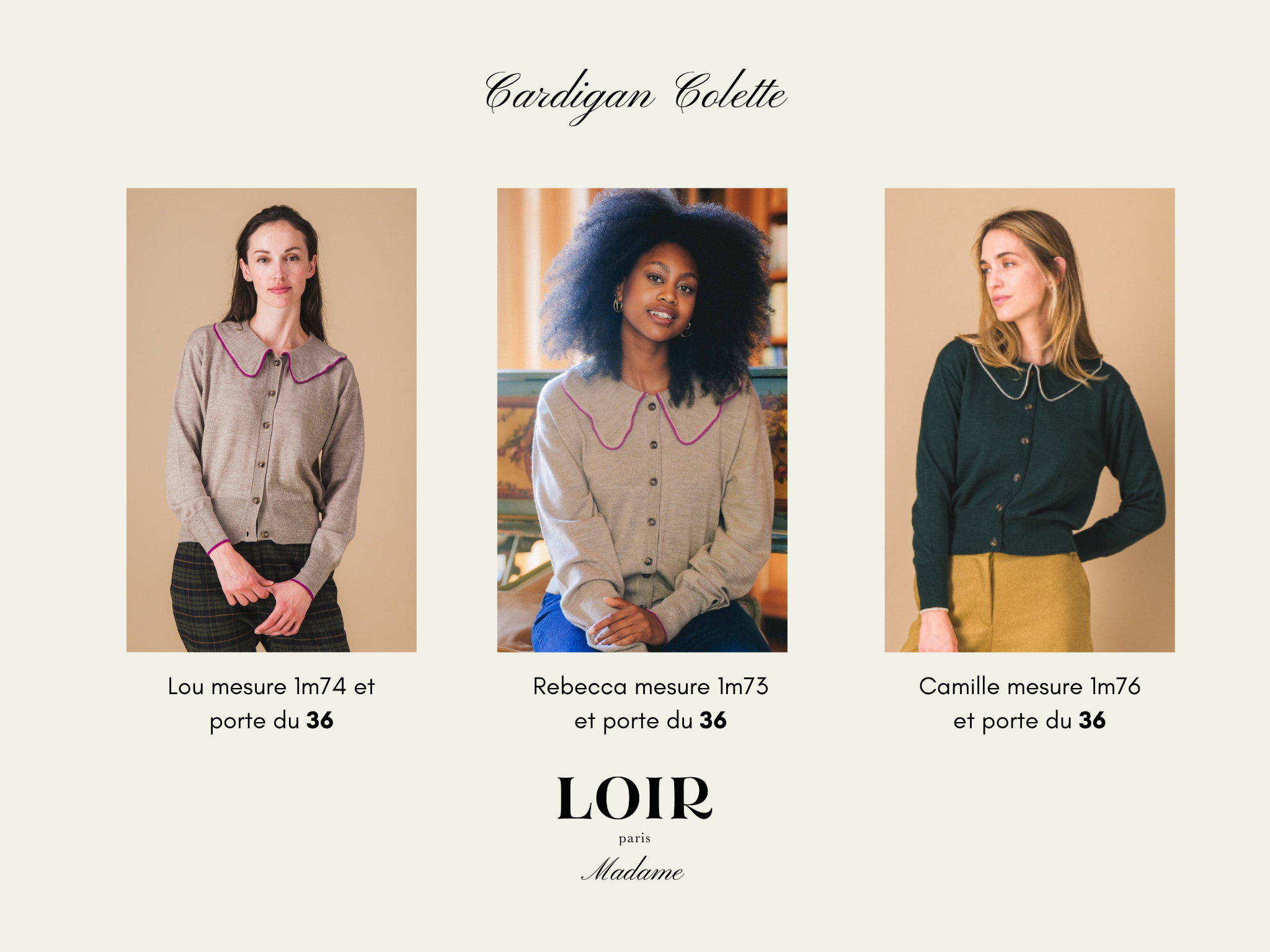 Cardigan COLETTE - Beige / Fushia