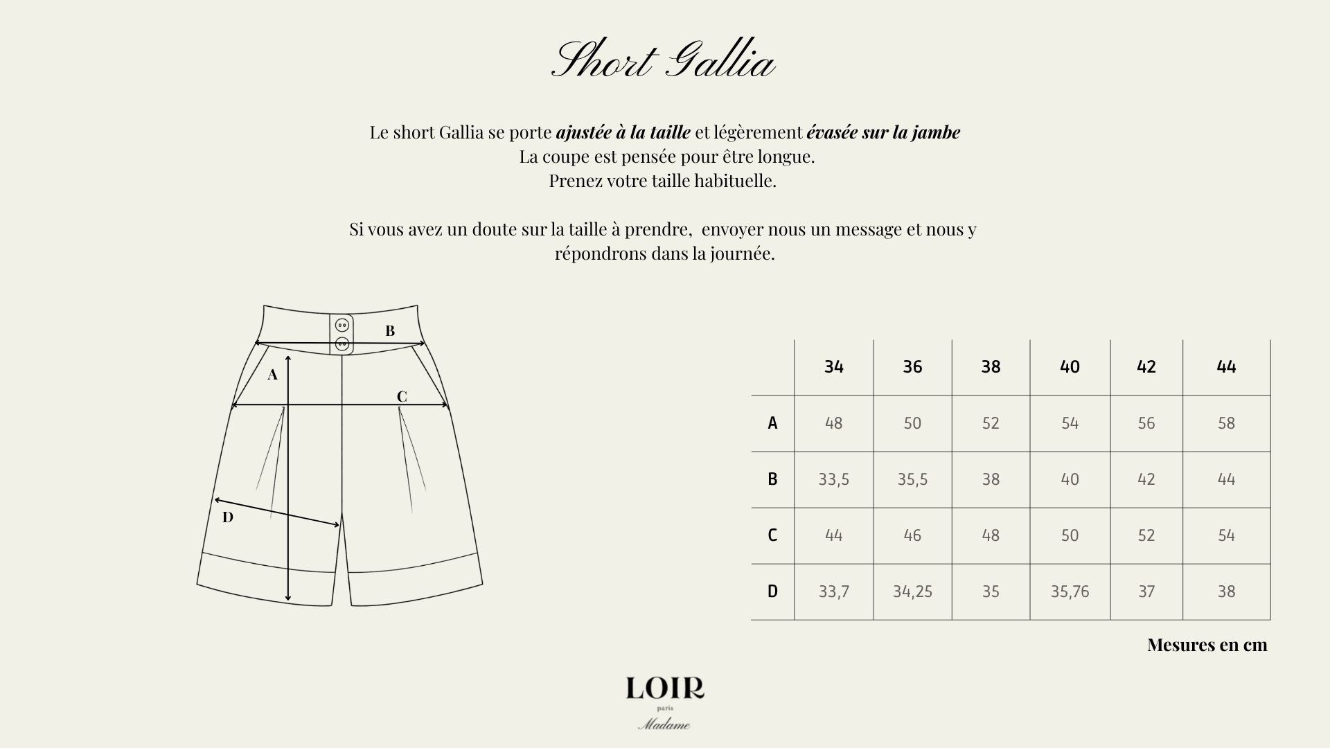 Short Gallia - Madame - lin bordeaux