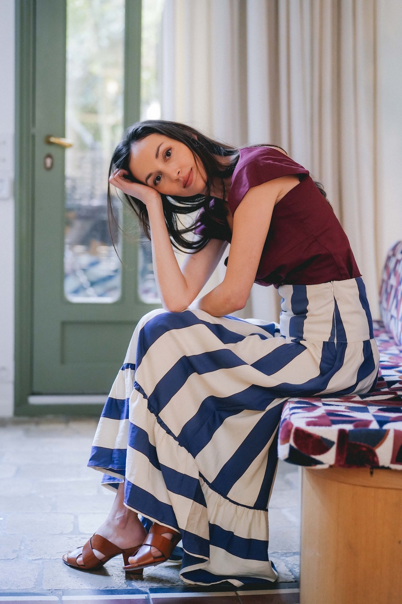 Jupe Mia - Madame - Maxi rayures bleues