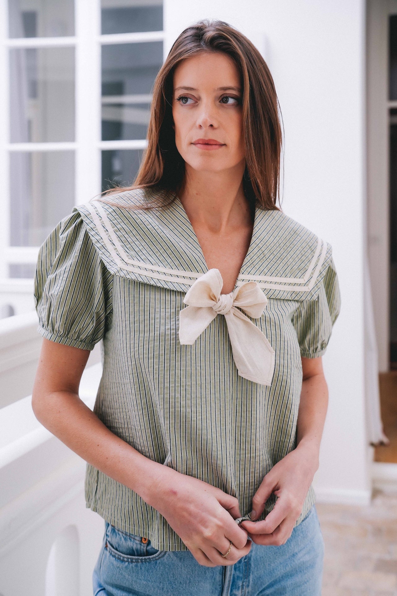 Blouse Viva - Madame - Rayures menthe