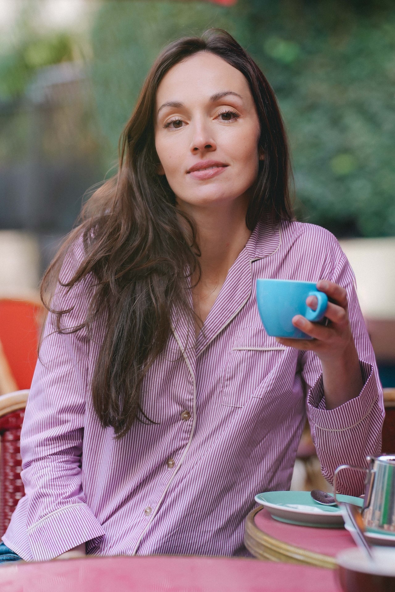 Chemise Palmera - Madame - rayures bordeaux