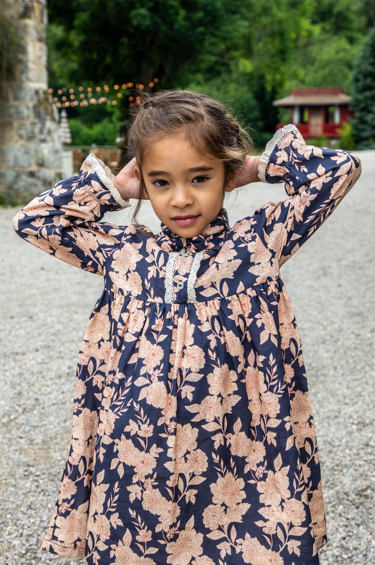 Robe Elise - Fleurs marine