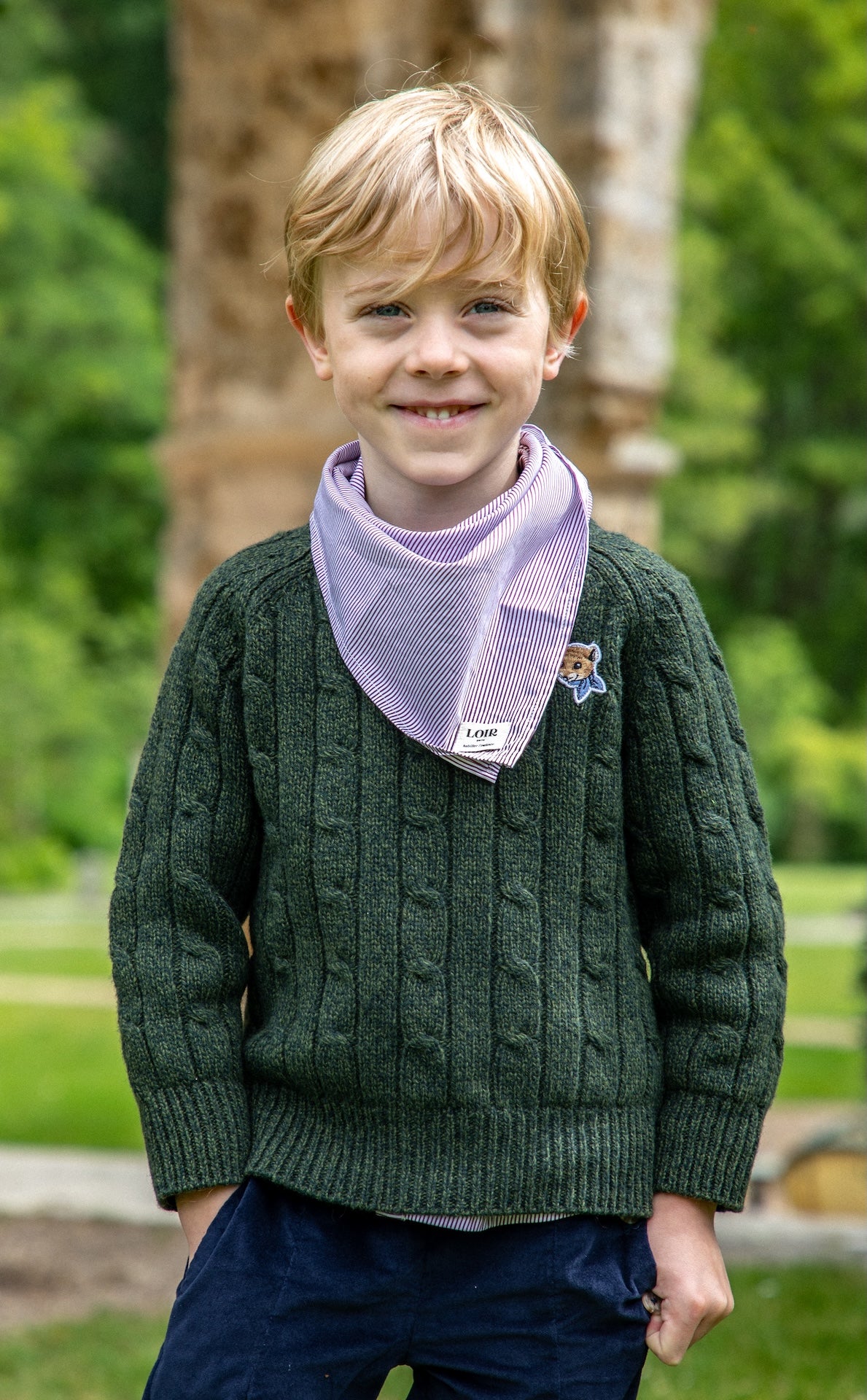 Foulard Alfred - Rayures Bordeaux