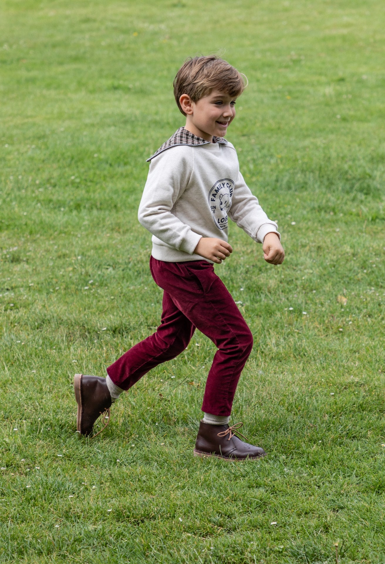 Pantalon Carotte - Velours bordeaux