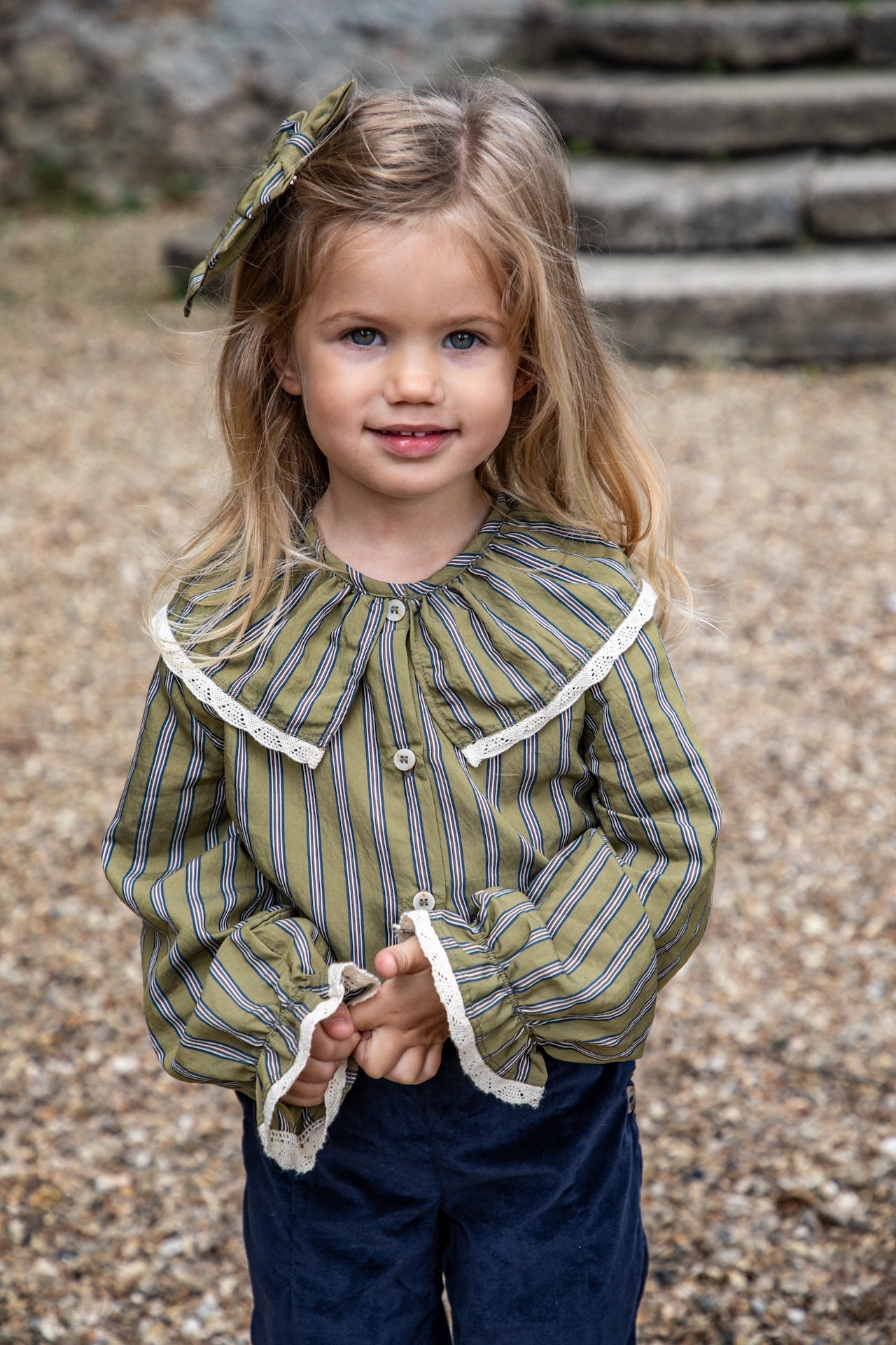 Chemise Berthe - Rayures olive