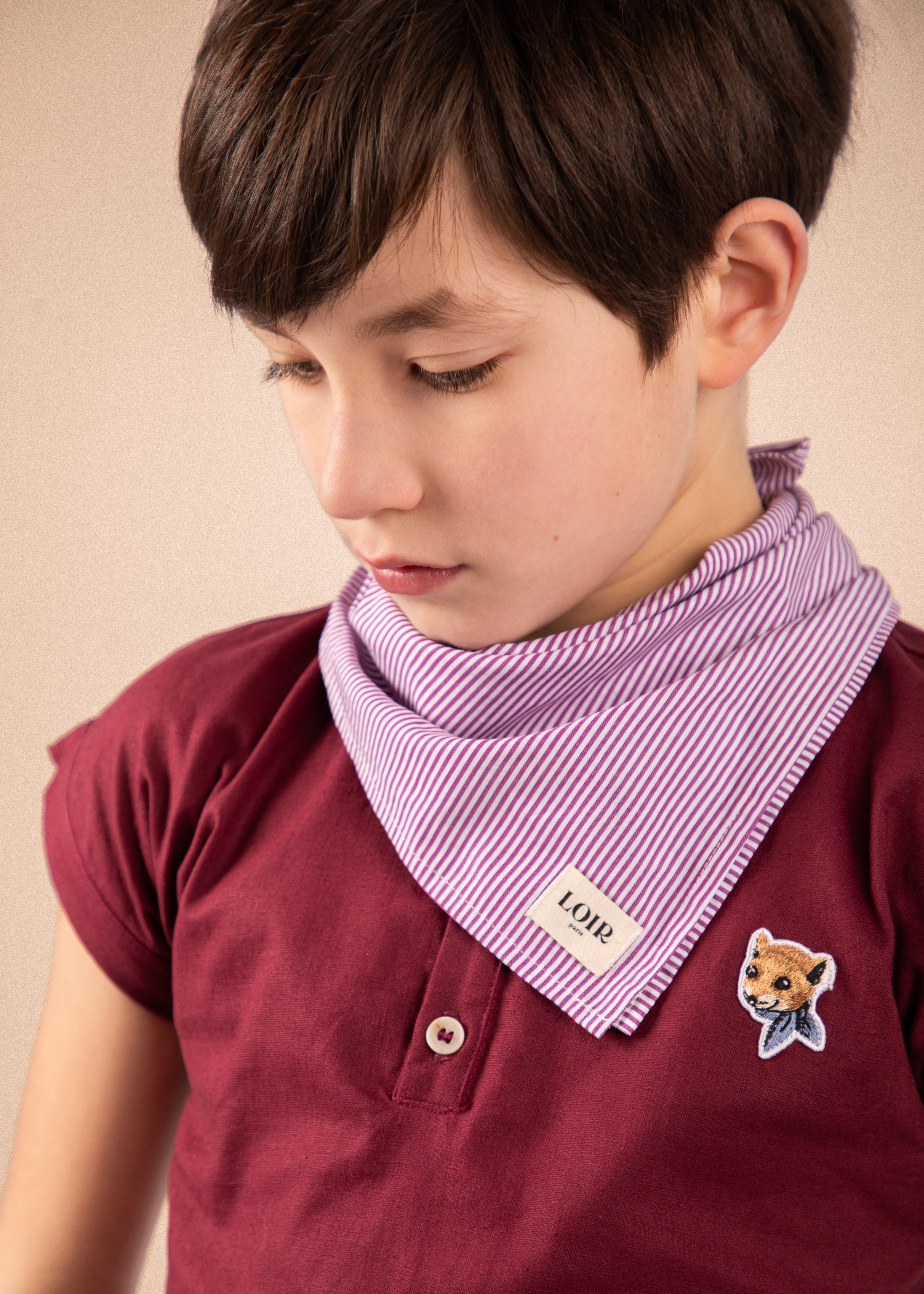 Foulard Alfred - Rayures bordeaux