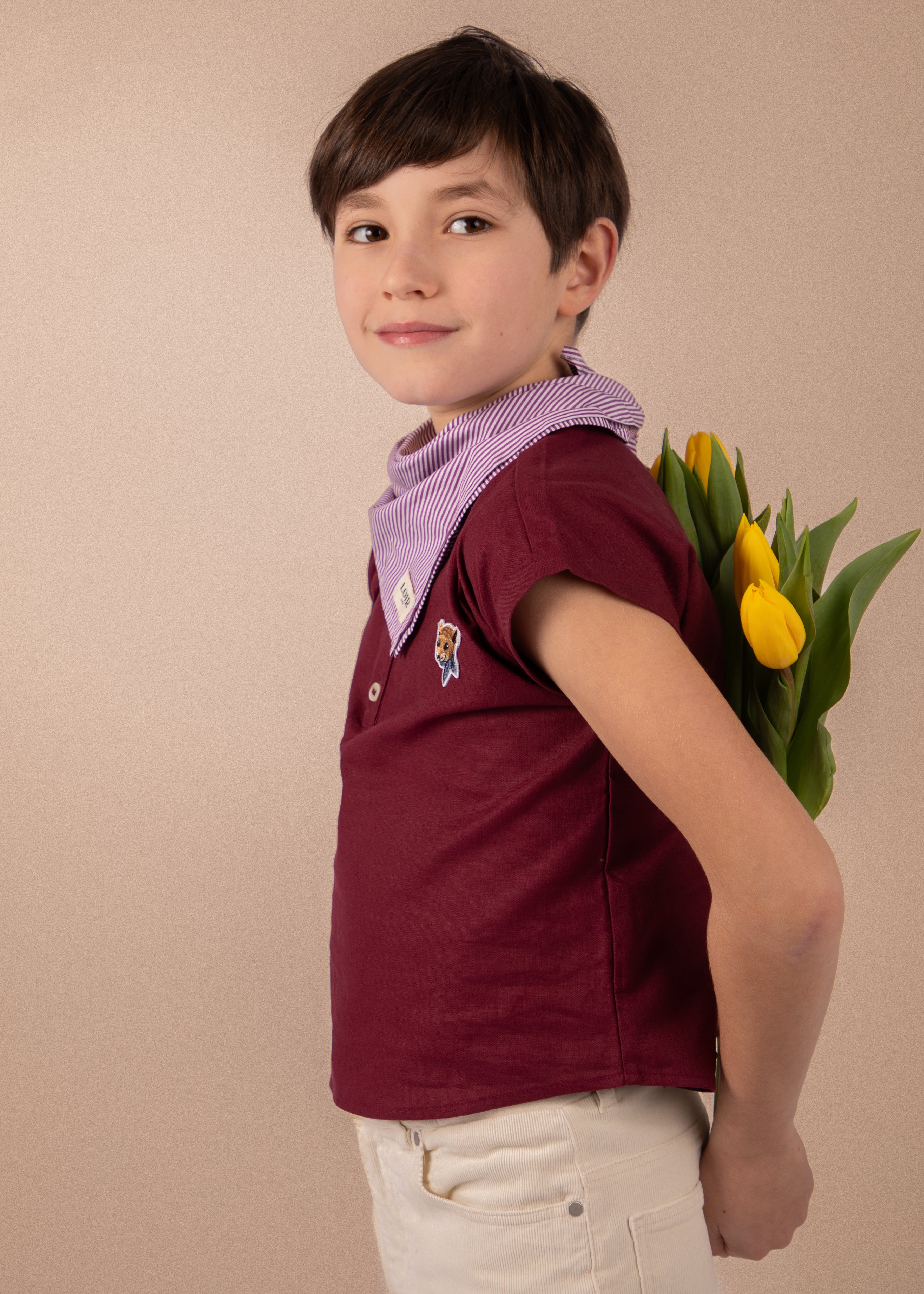 Foulard Alfred - Rayures bordeaux