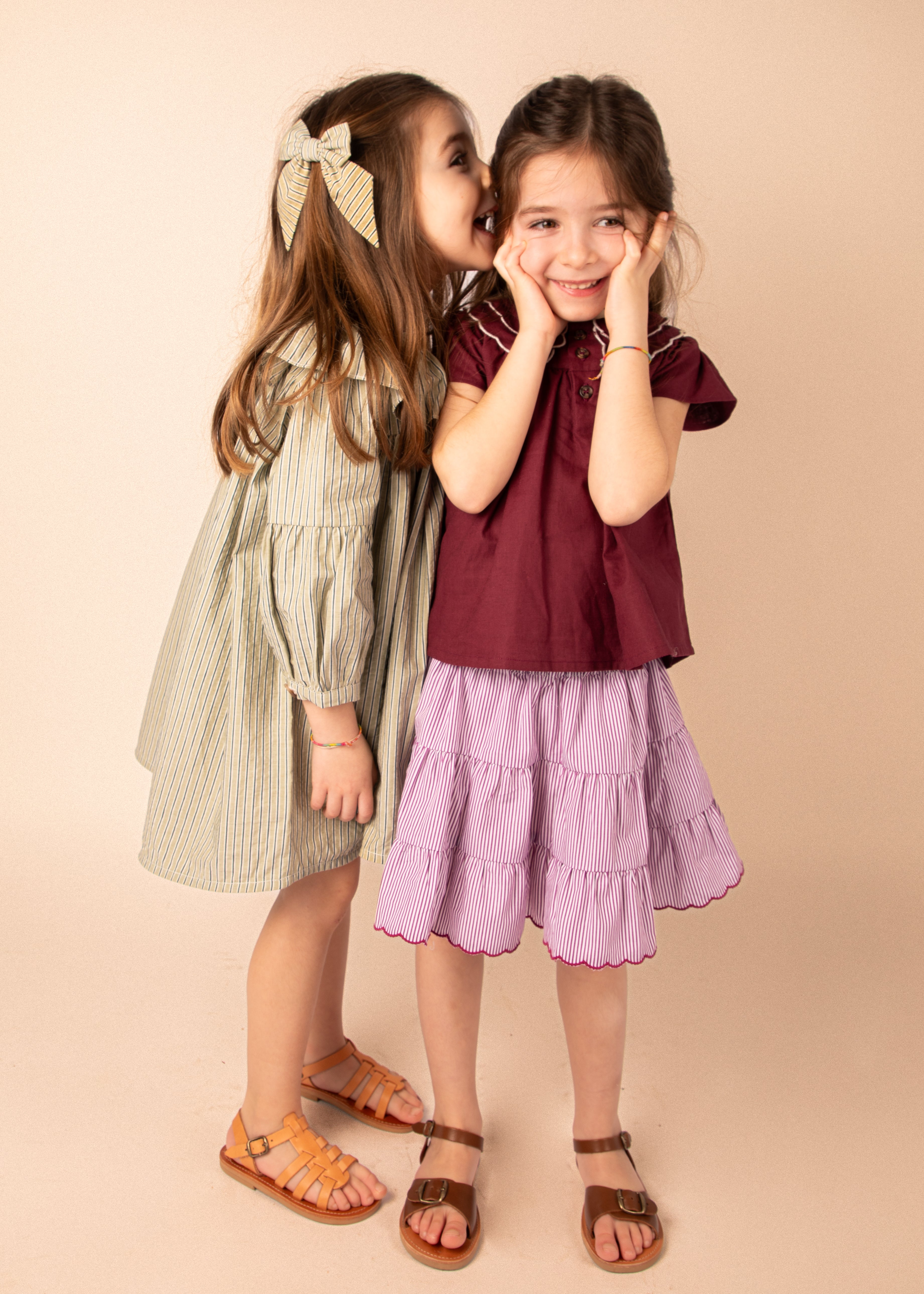 Jupe Bea - Rayures bordeaux