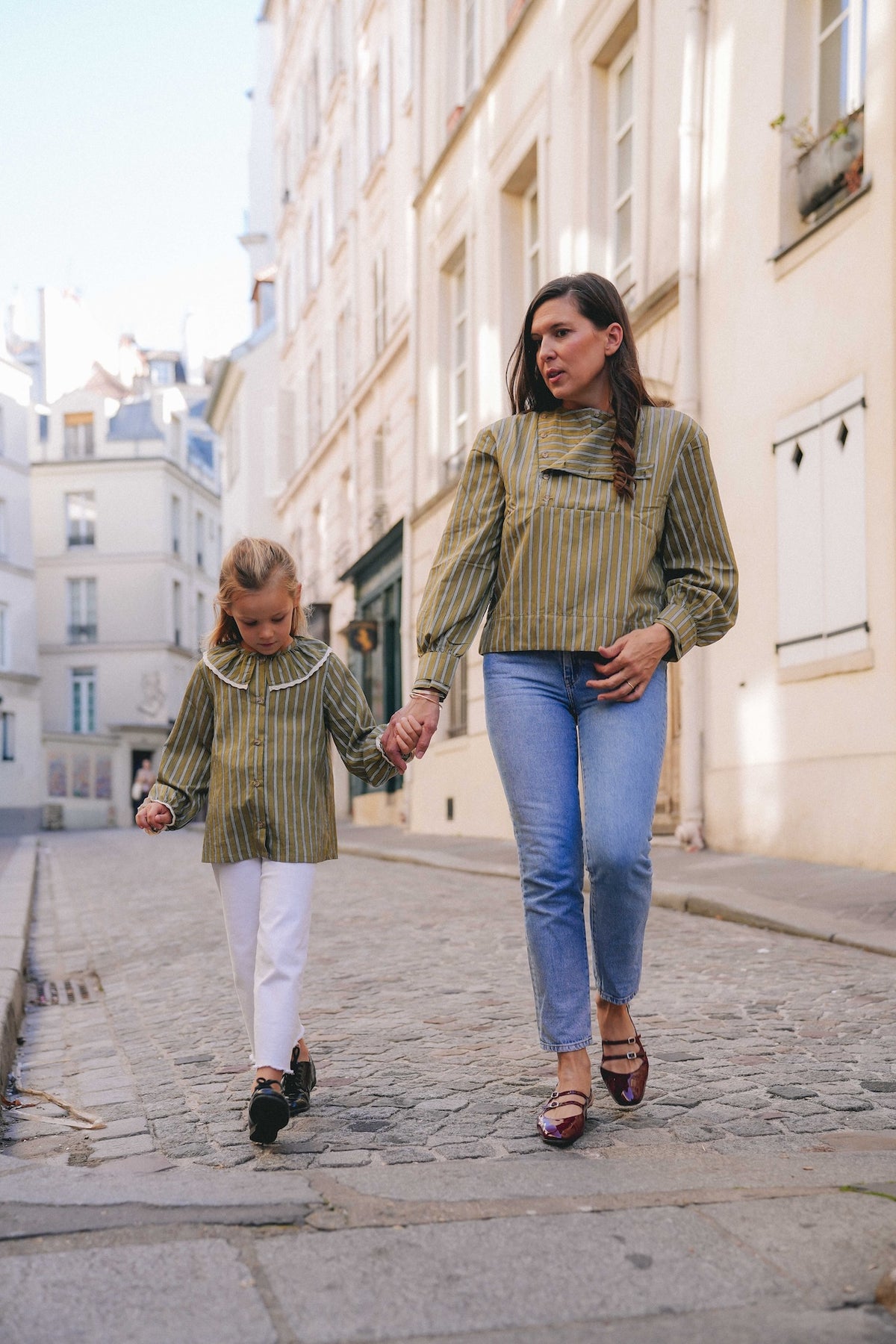 CHEMISE JEANNE - Rayures Olive