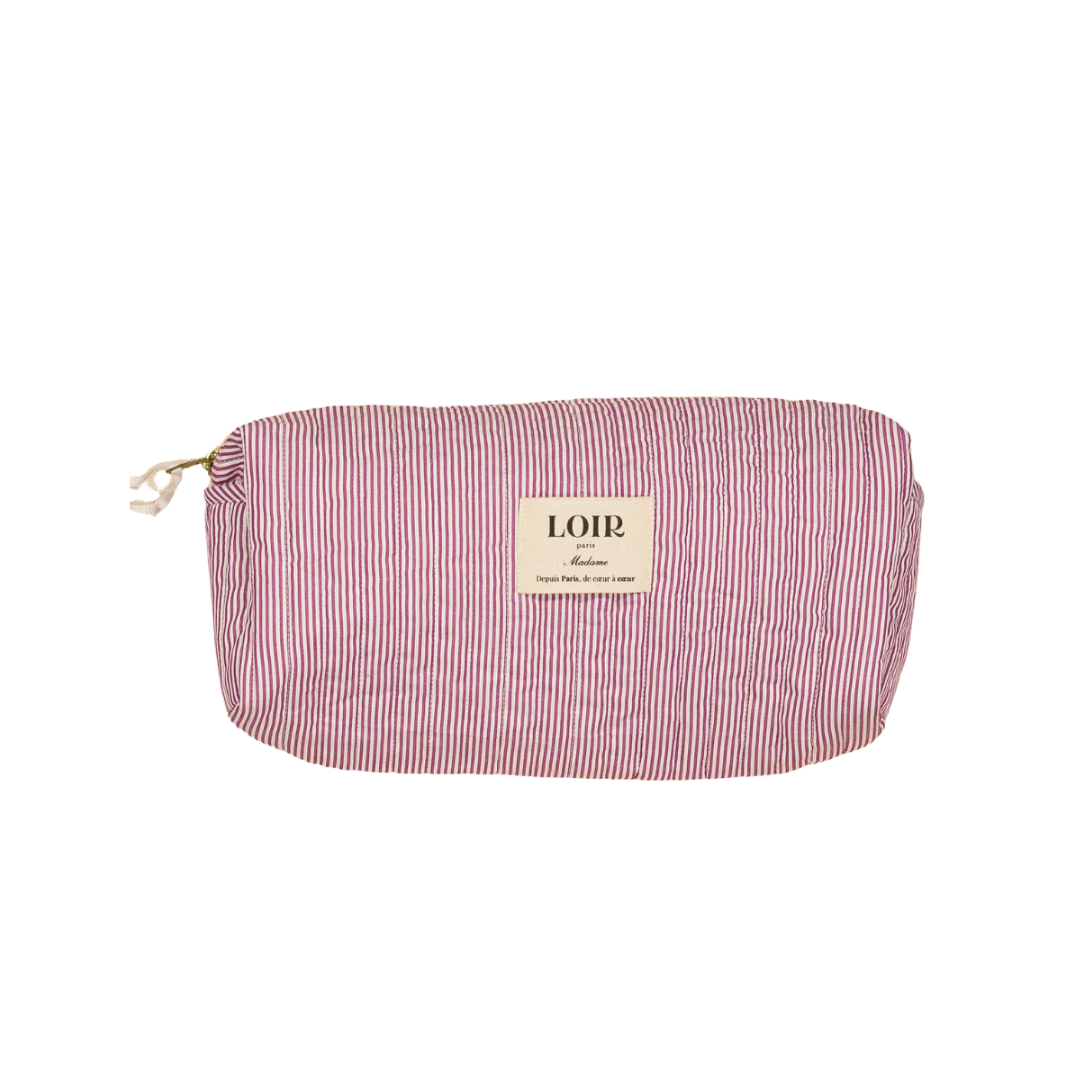 Trousse LUCIA - Rayures bordeaux