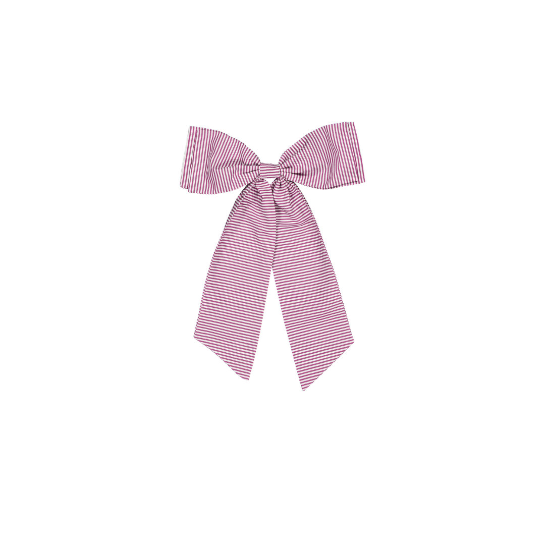 Maxi nœud Nora - Madame - Rayures Bordeaux