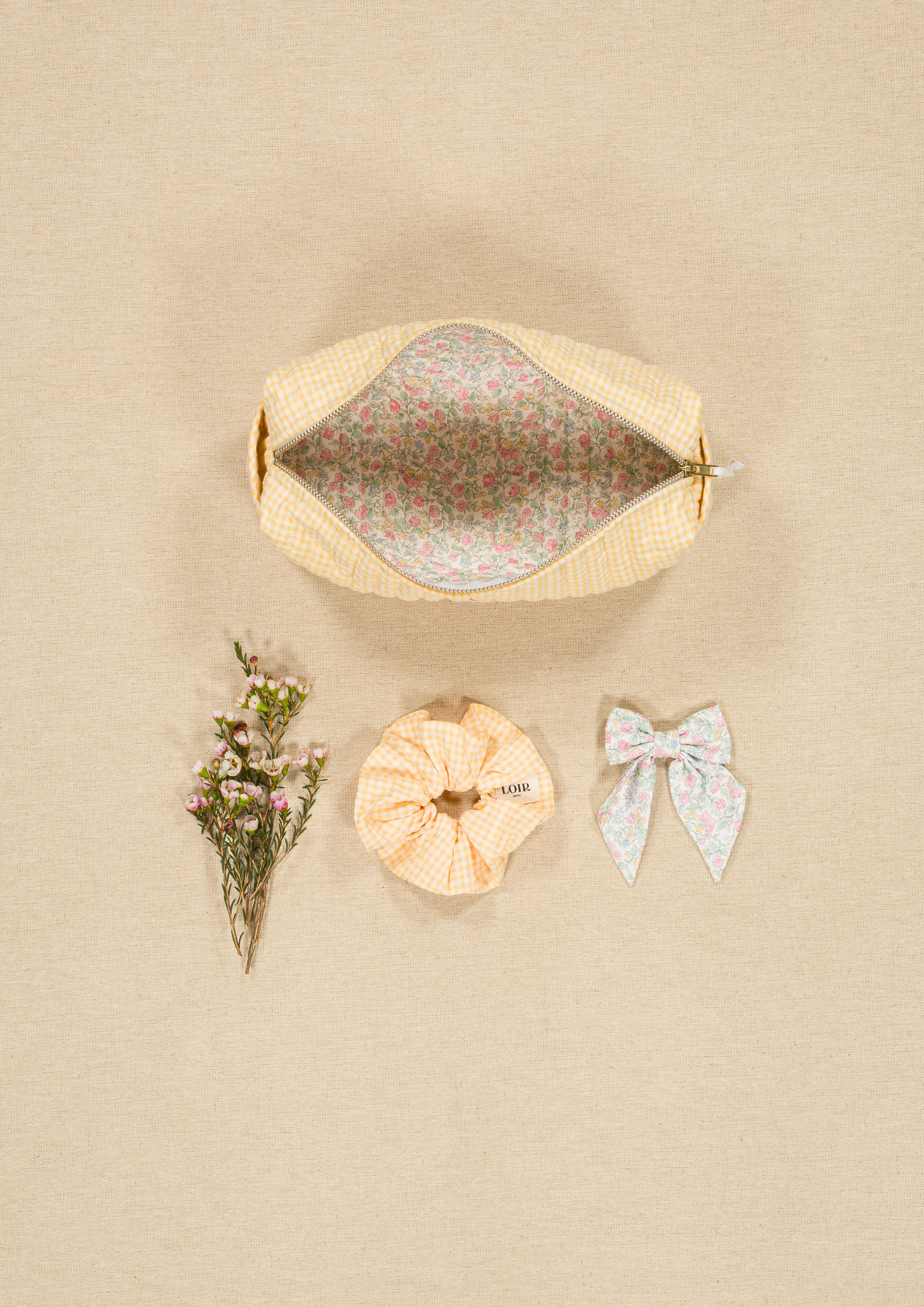 Trousse LUCIA - Vichy jaune