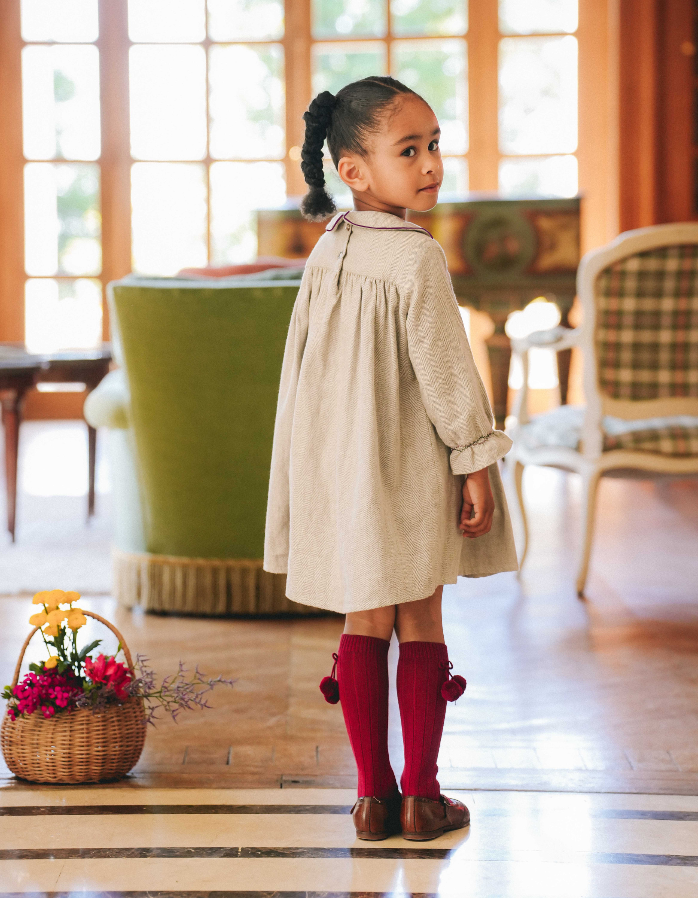 Robe AUGUSTINE - Chevron Gris
