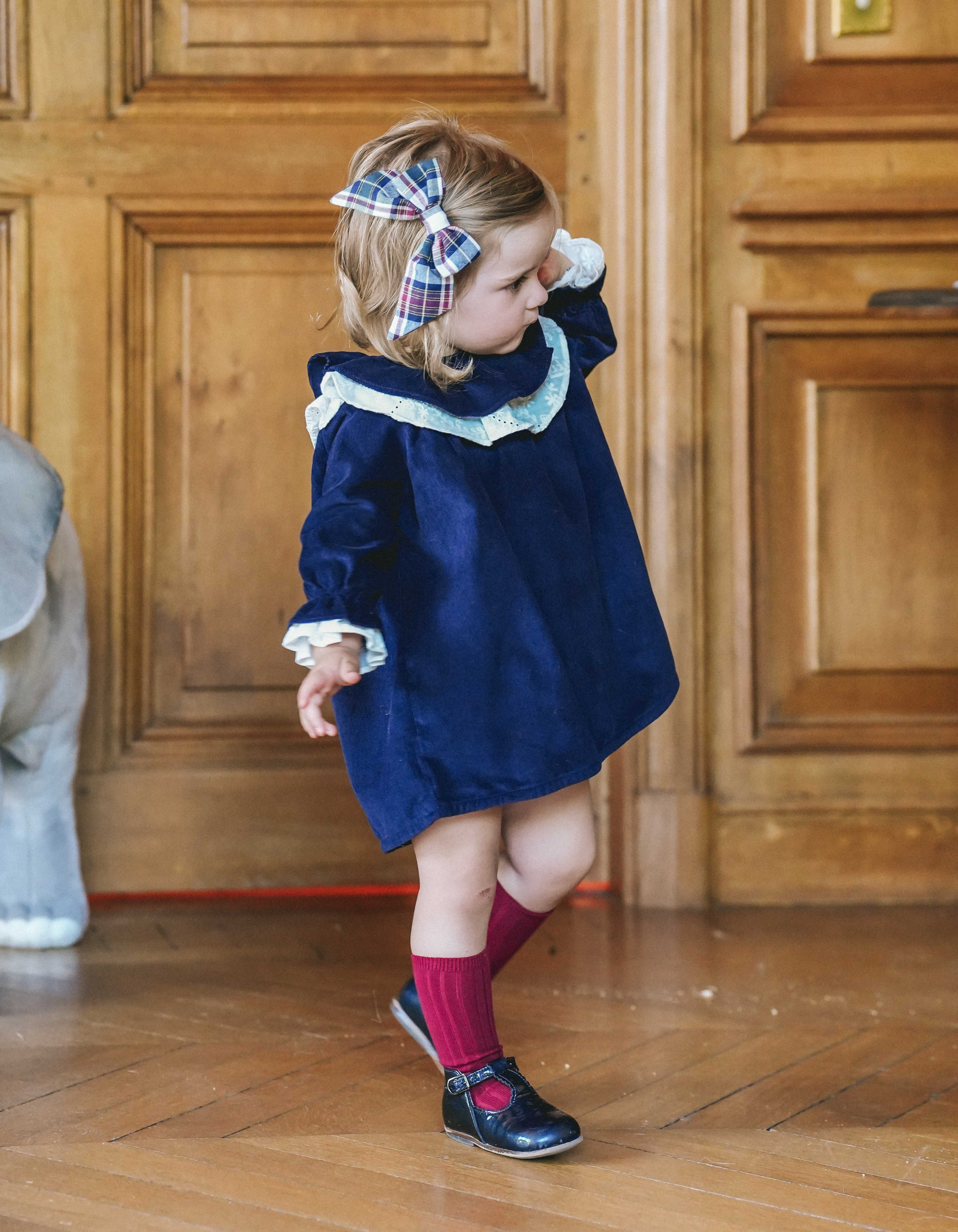 Robe MARY - Velours Marine Corduroy
