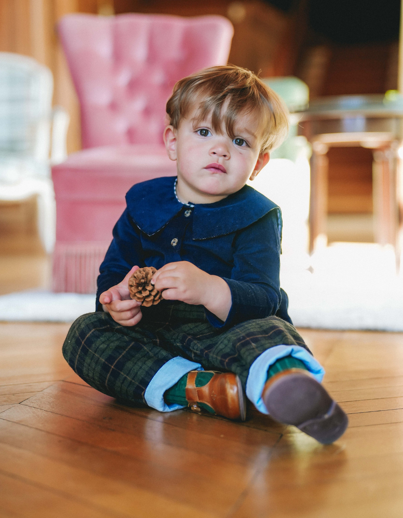 Pantalon NINI - Tartan Bleu marine