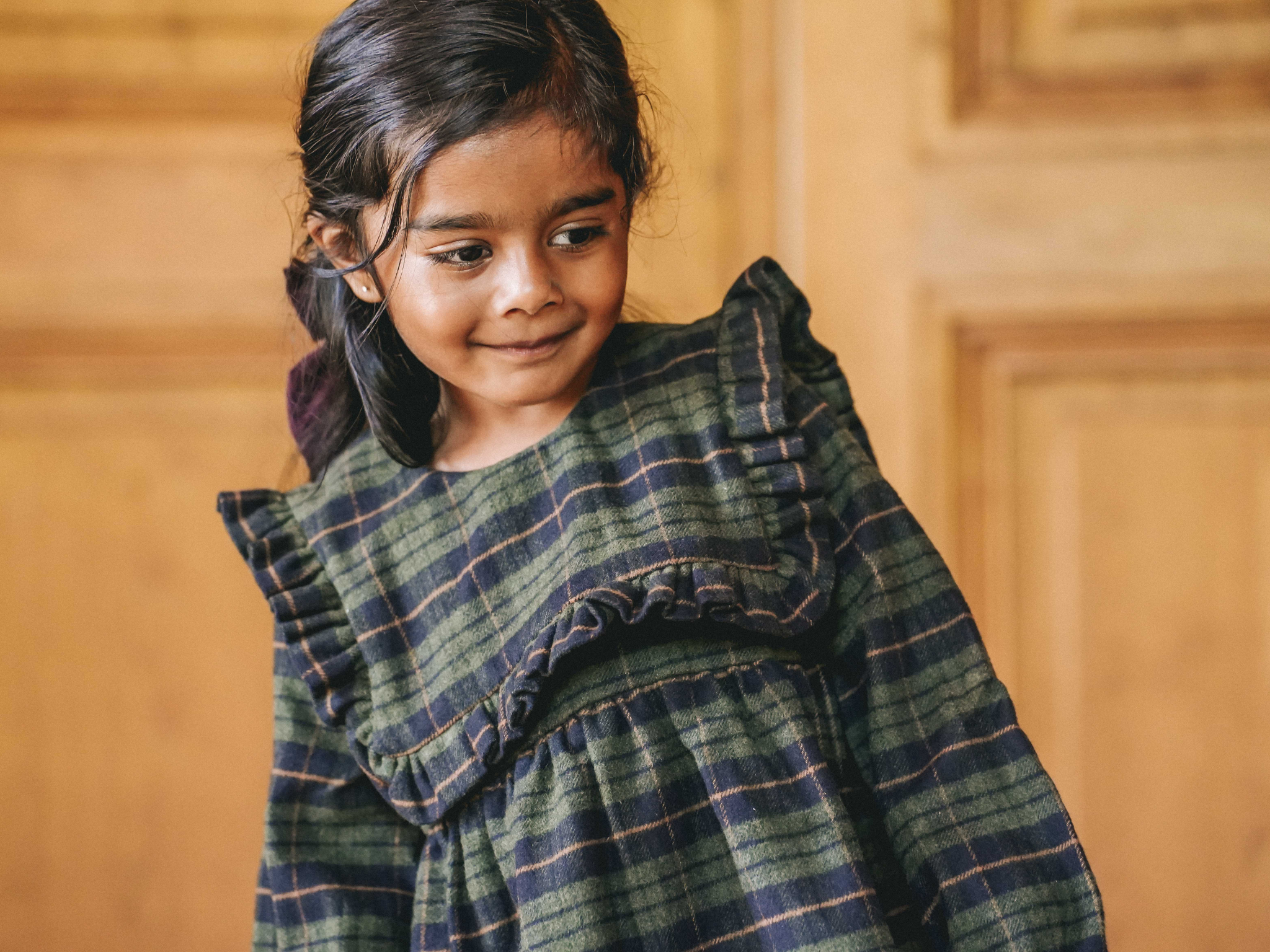 Robe NINON - Tartan Bleu Marine