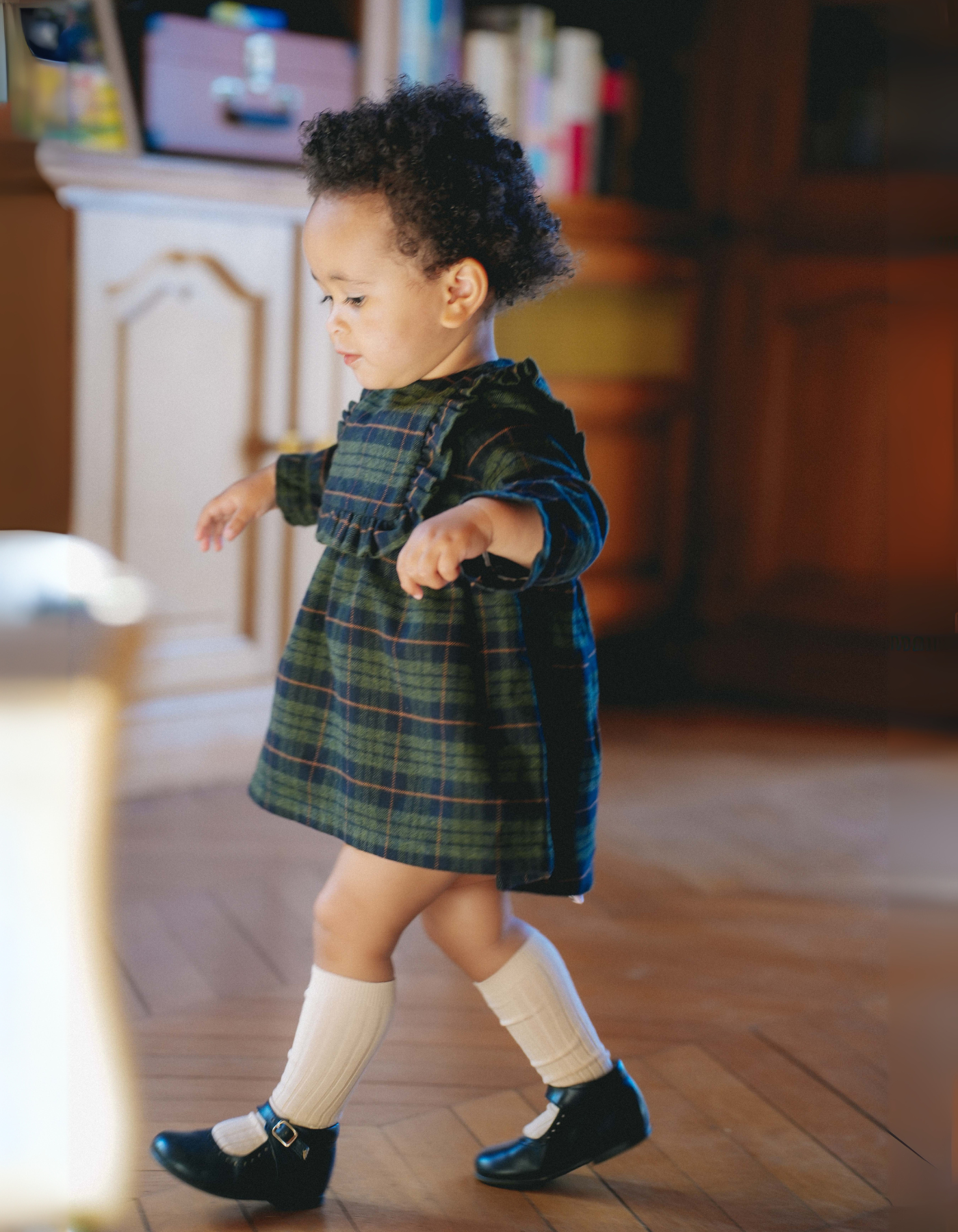 Robe NINON - Tartan Bleu Marine