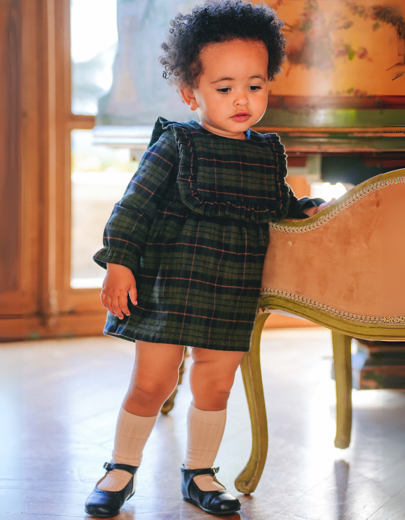 Robe NINON - Tartan Bleu Marine