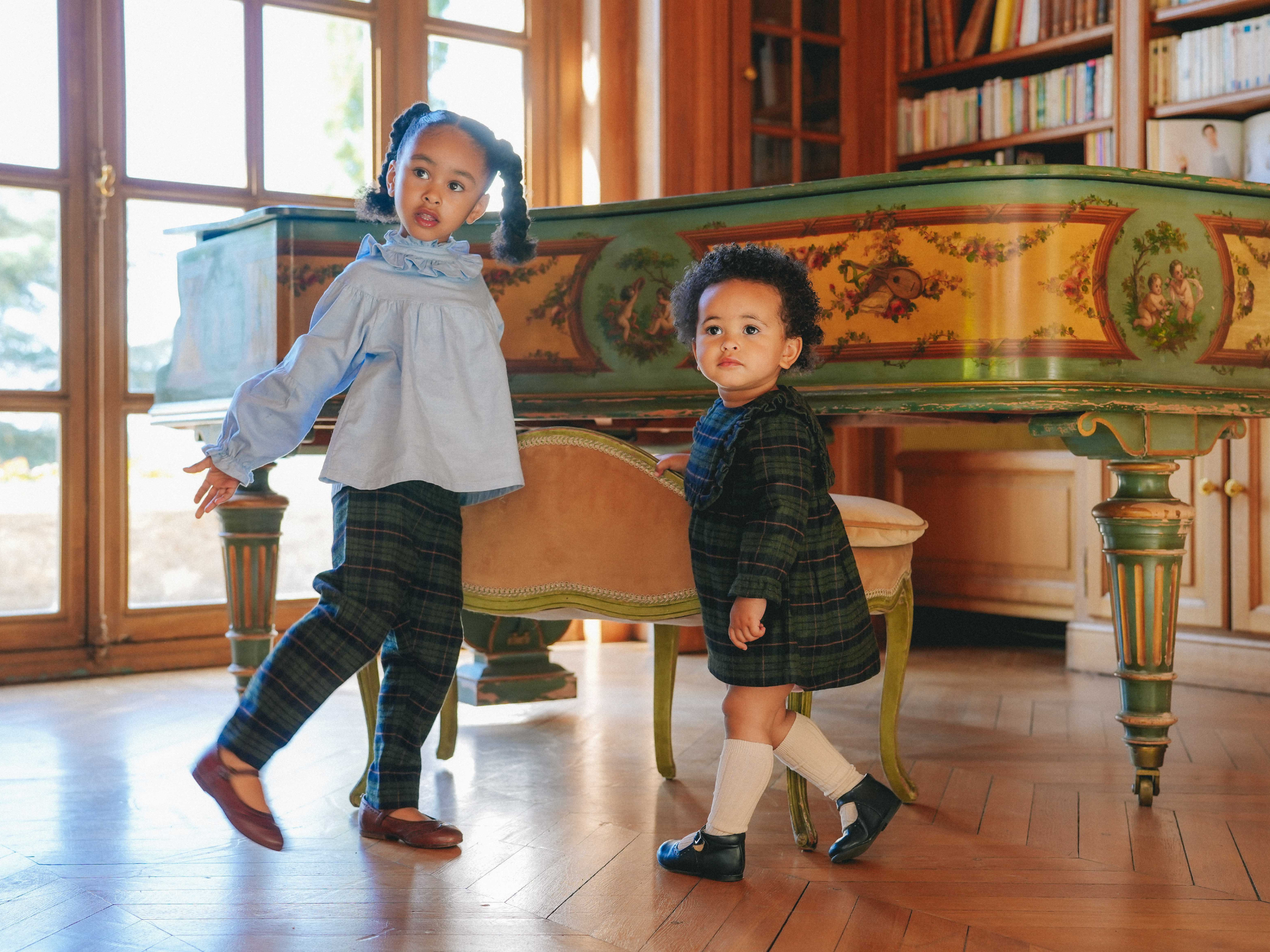 Robe NINON - Tartan Bleu Marine