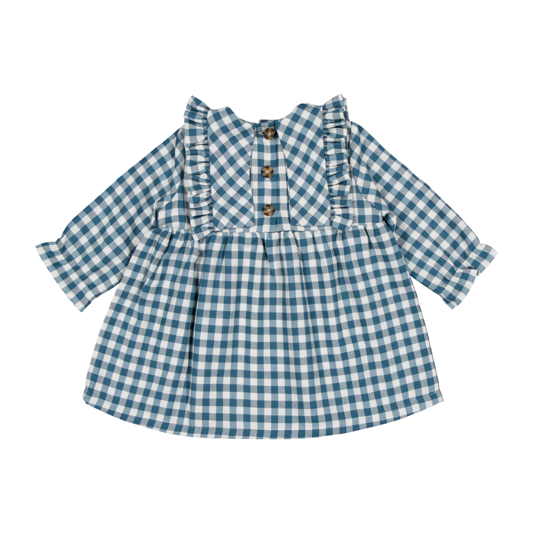 Robe NINON - Vichy Bleu Canard