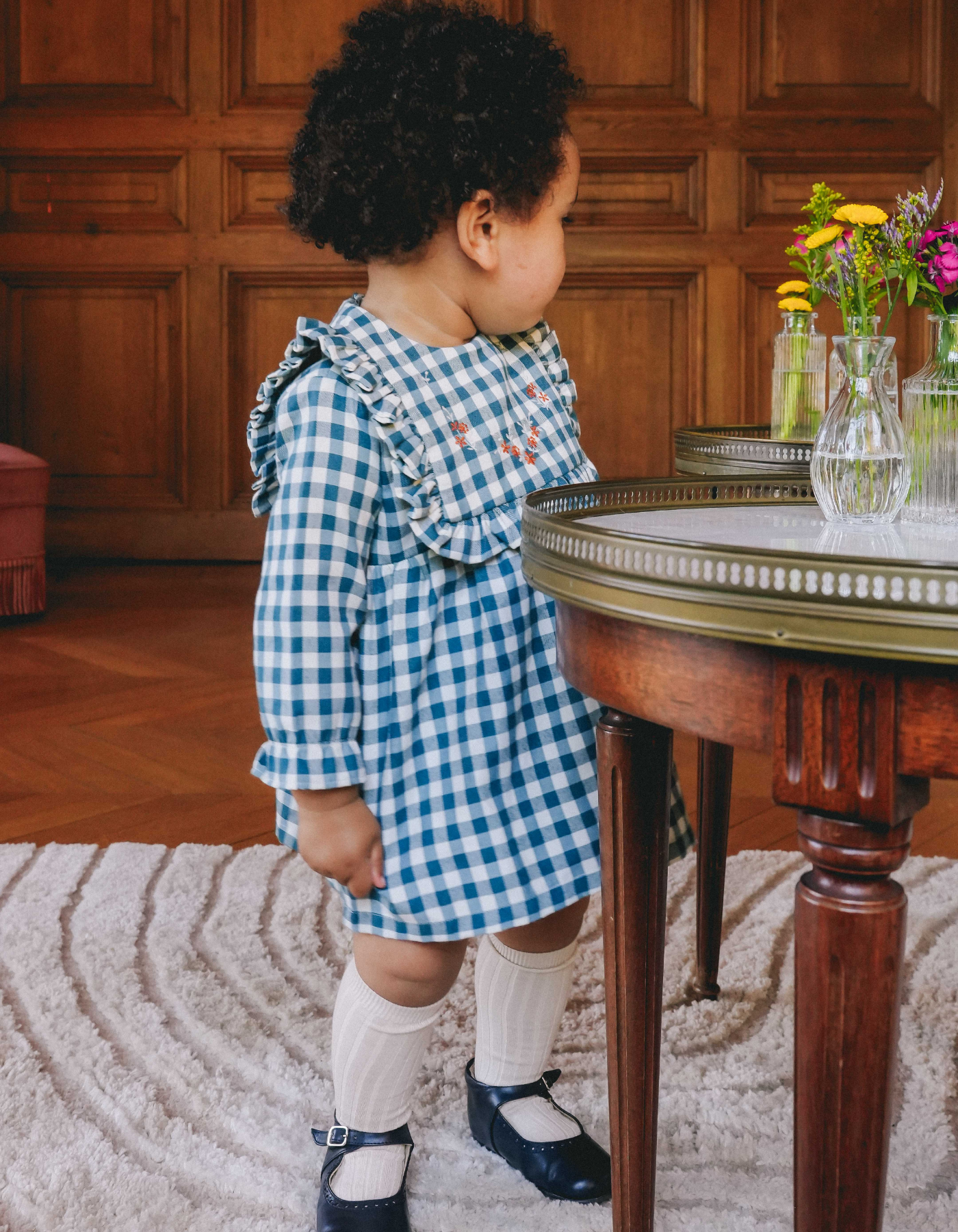 Robe NINON - Vichy Bleu Canard