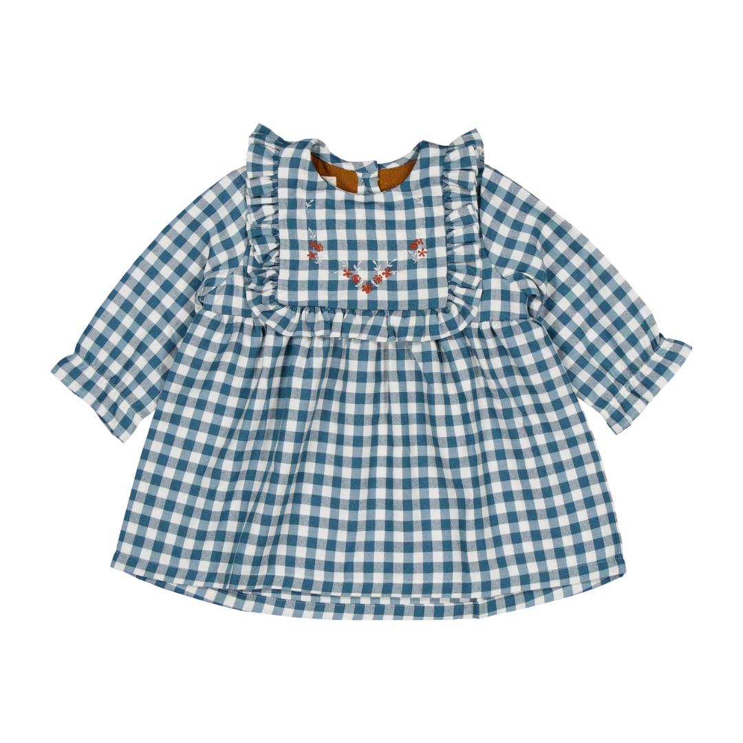 Robe NINON - Vichy Bleu Canard