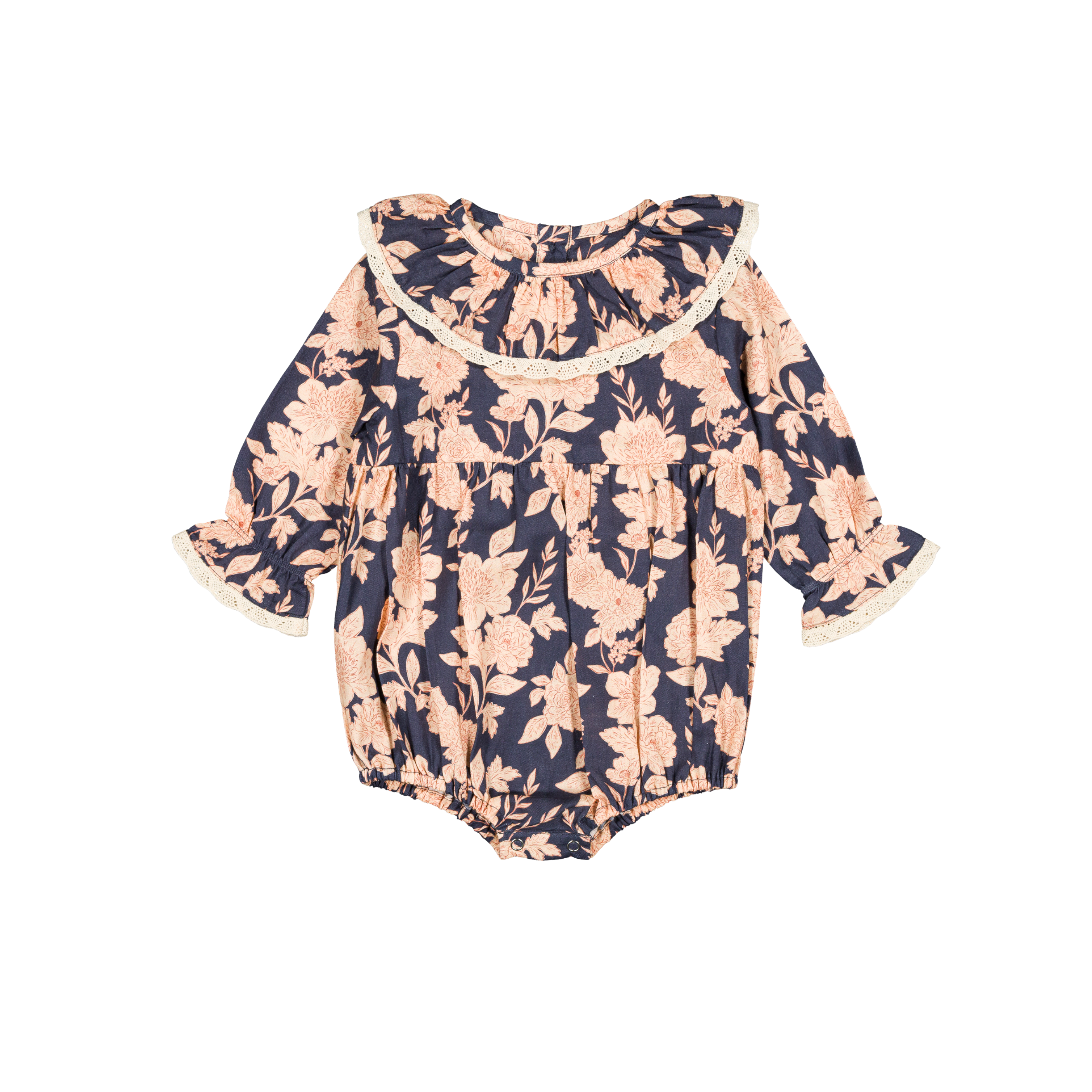 Barboteuse Nine - Fleurs marine
