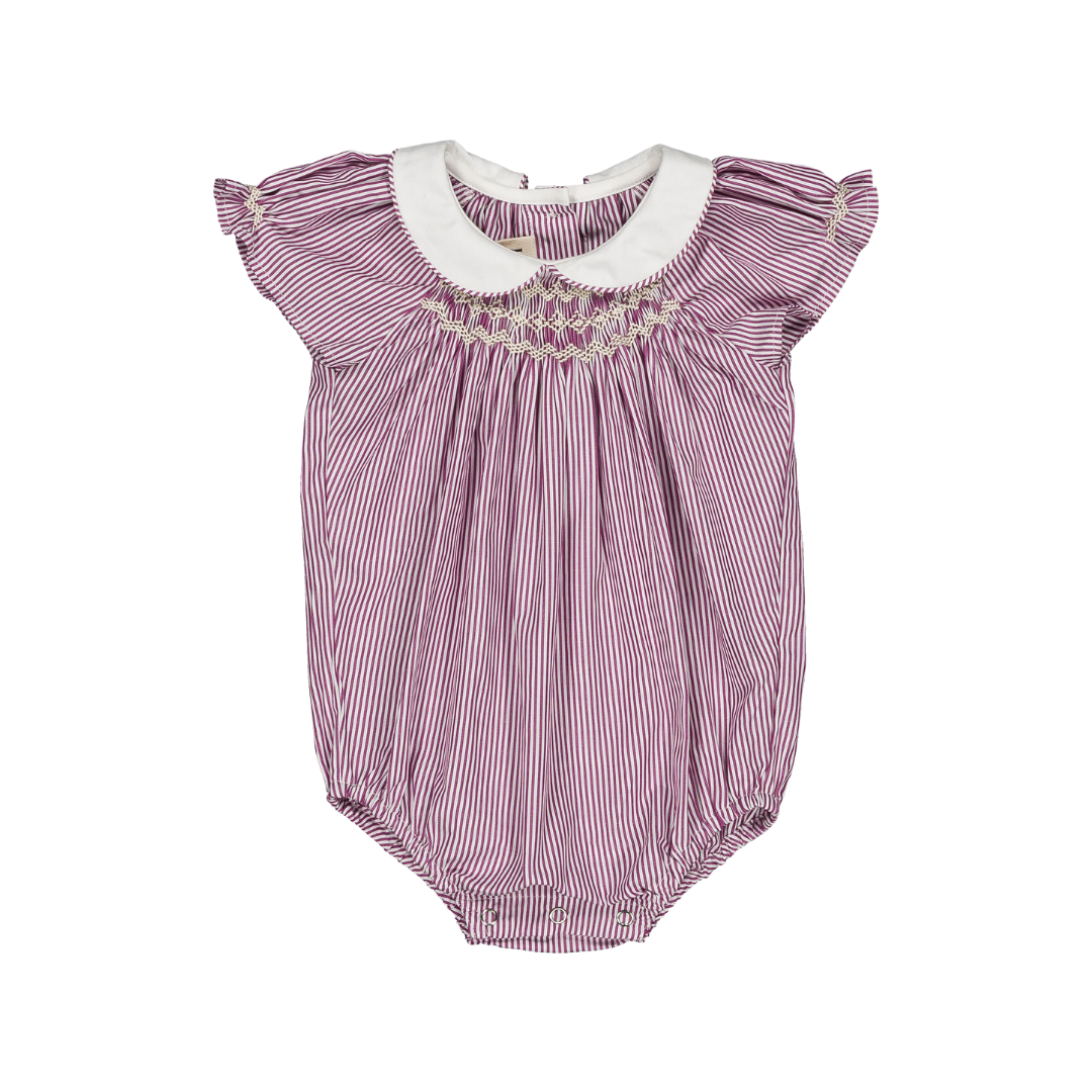 Barboteuse Bilbao - Rayures bordeaux