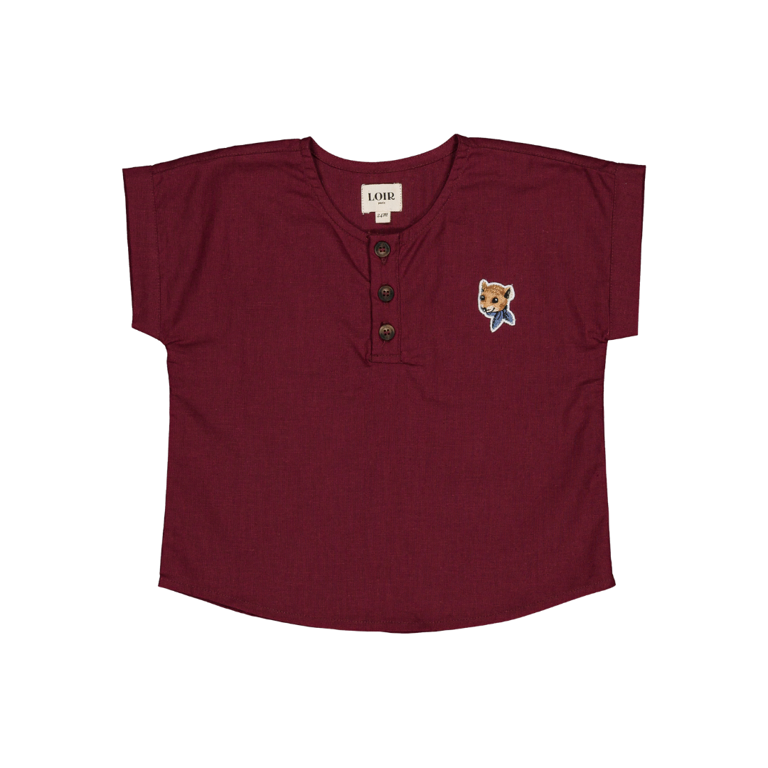 Blouse T - lin bordeaux