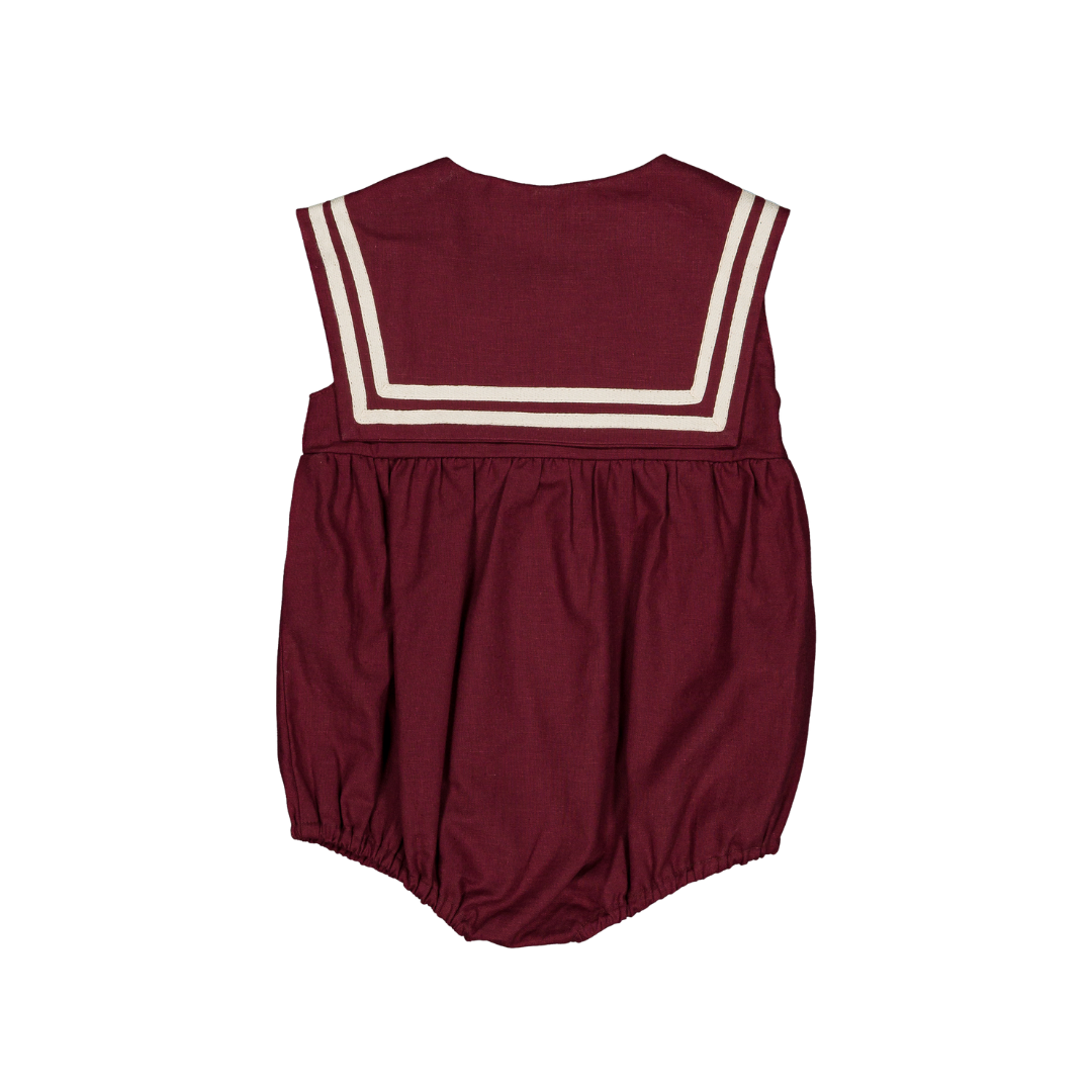 Barboteuse Isabella - lin bordeaux