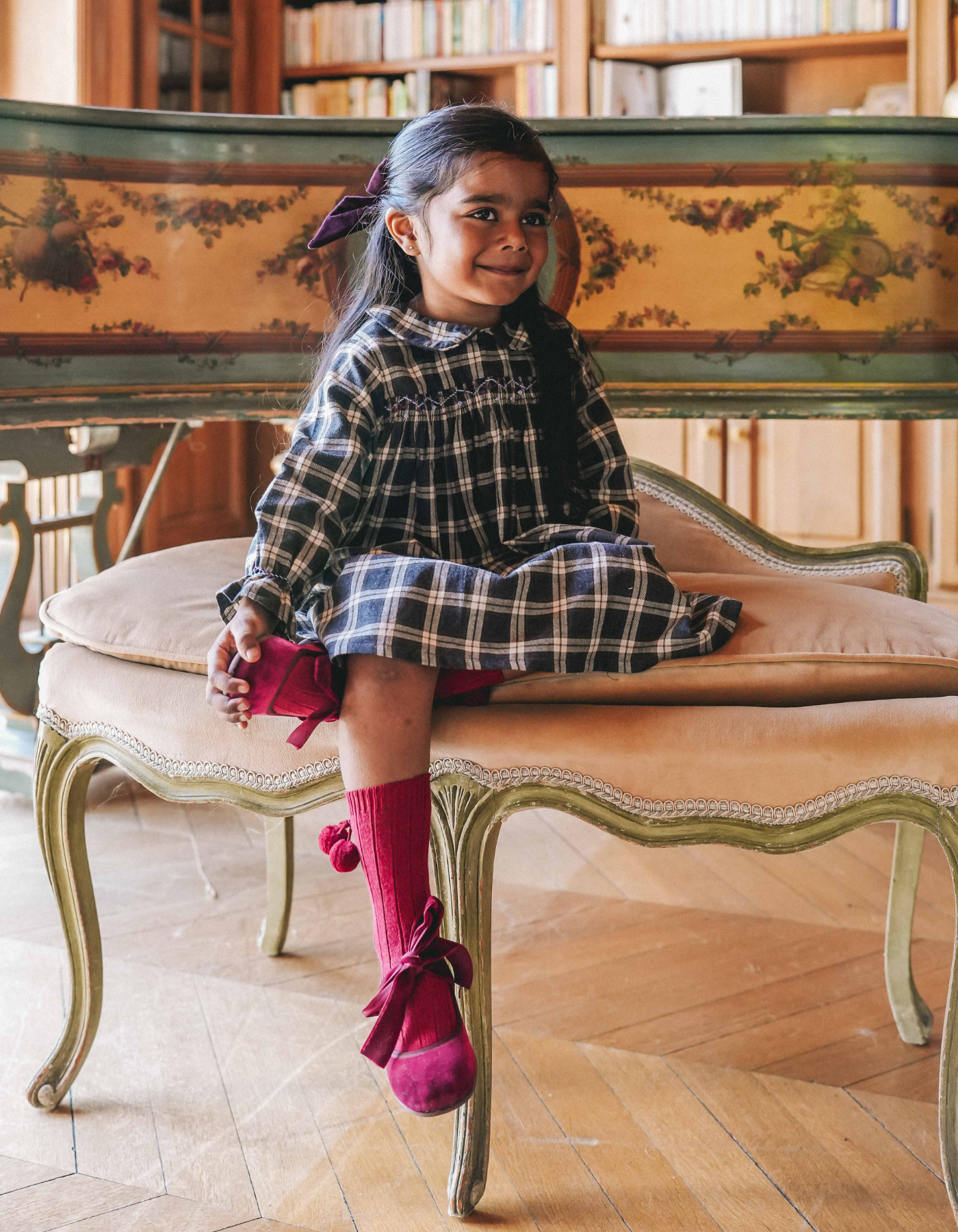 LOIR チェック柄 ワンピース 12M LOIR 18m チェックワンピース