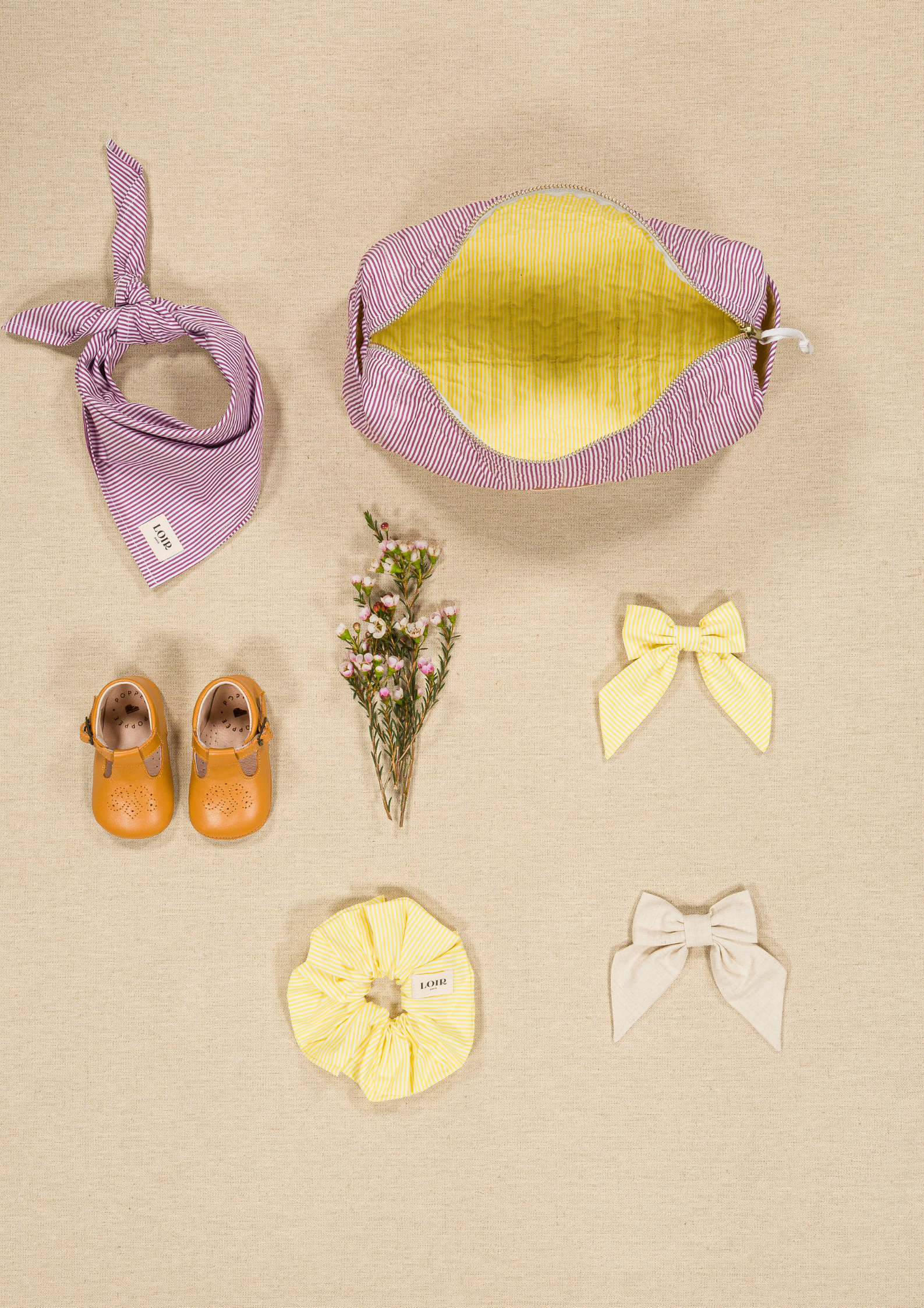 Barette Carlotta - Rayures jaunes