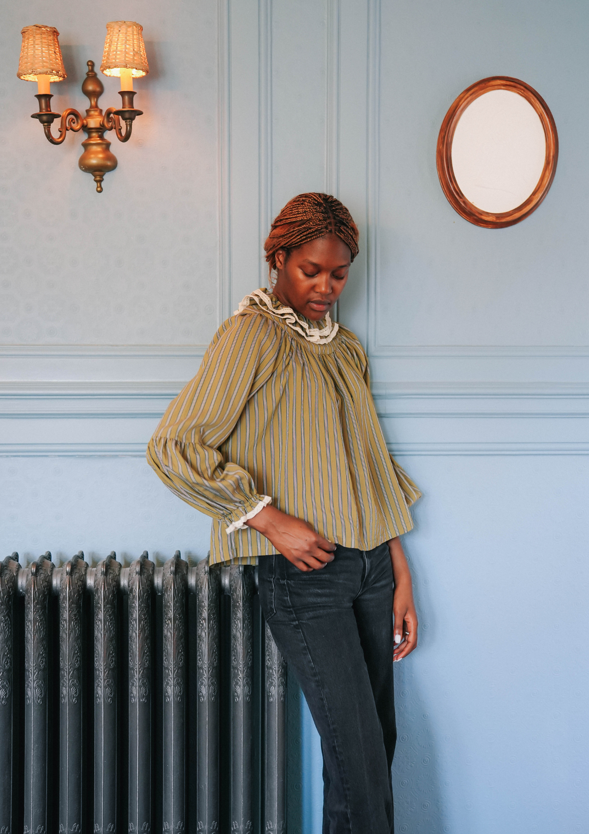 Blouse Esperance - Rayures olive