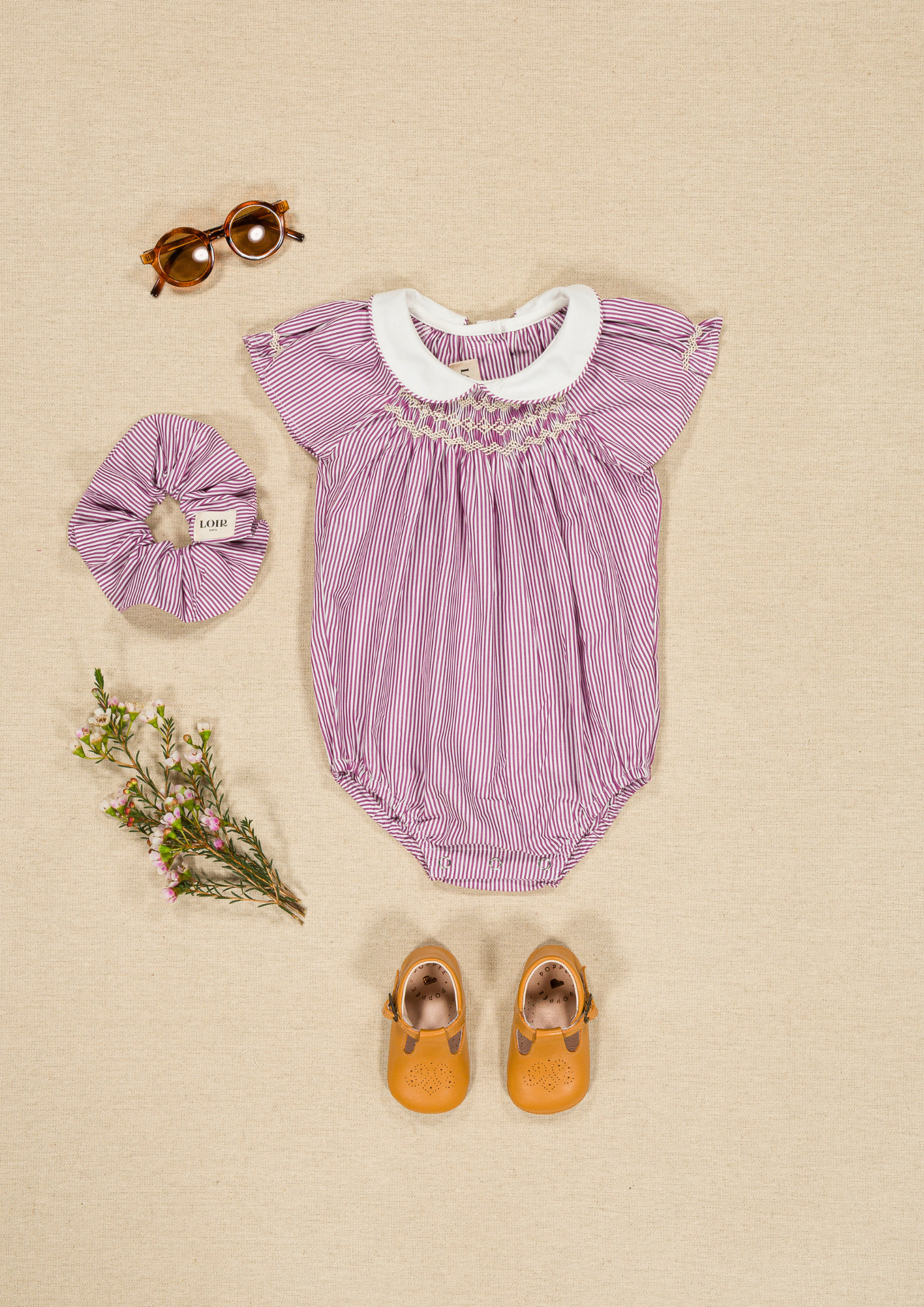 Barboteuse Bilbao - Rayures bordeaux