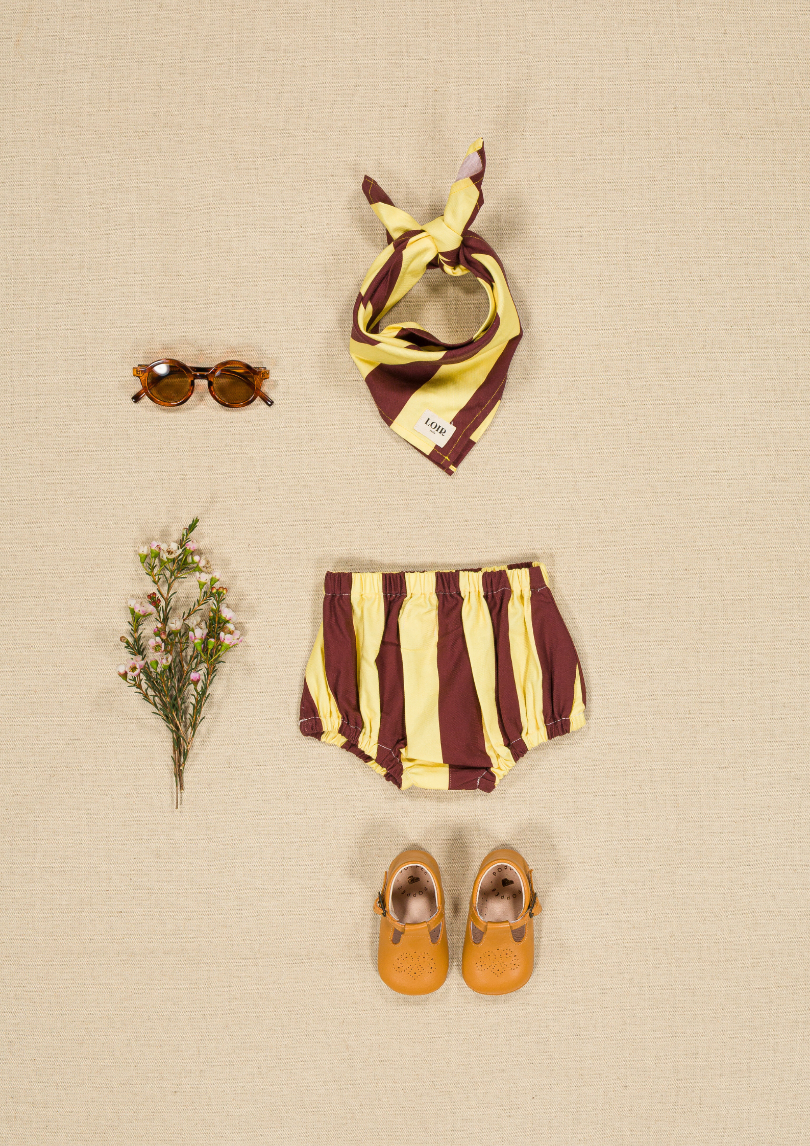 Bloomer Alice - Rayures jaunes & bordeaux