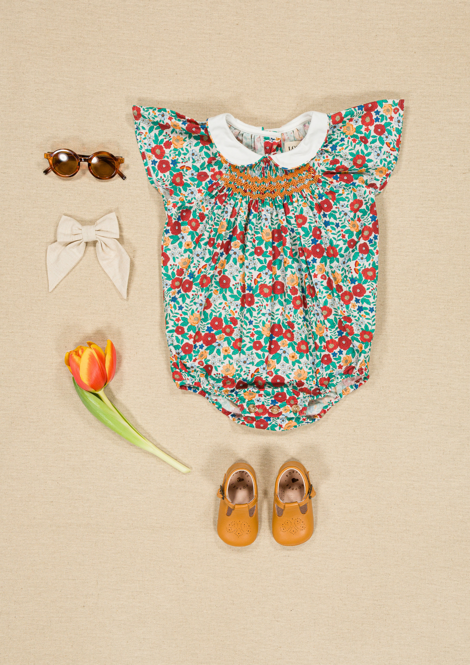 Barboteuse Bilbao - Coquelicot