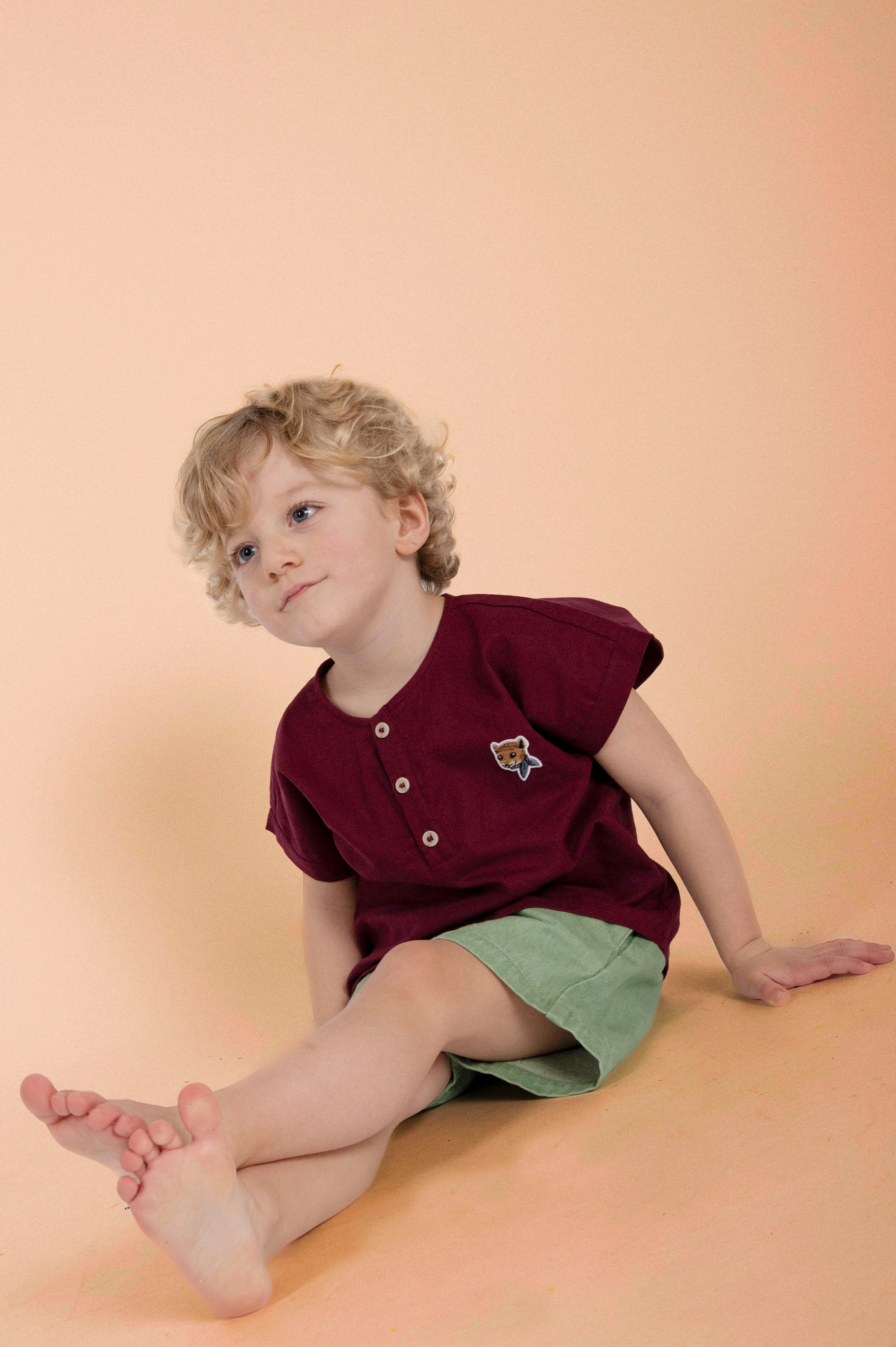 Blouse T - lin bordeaux