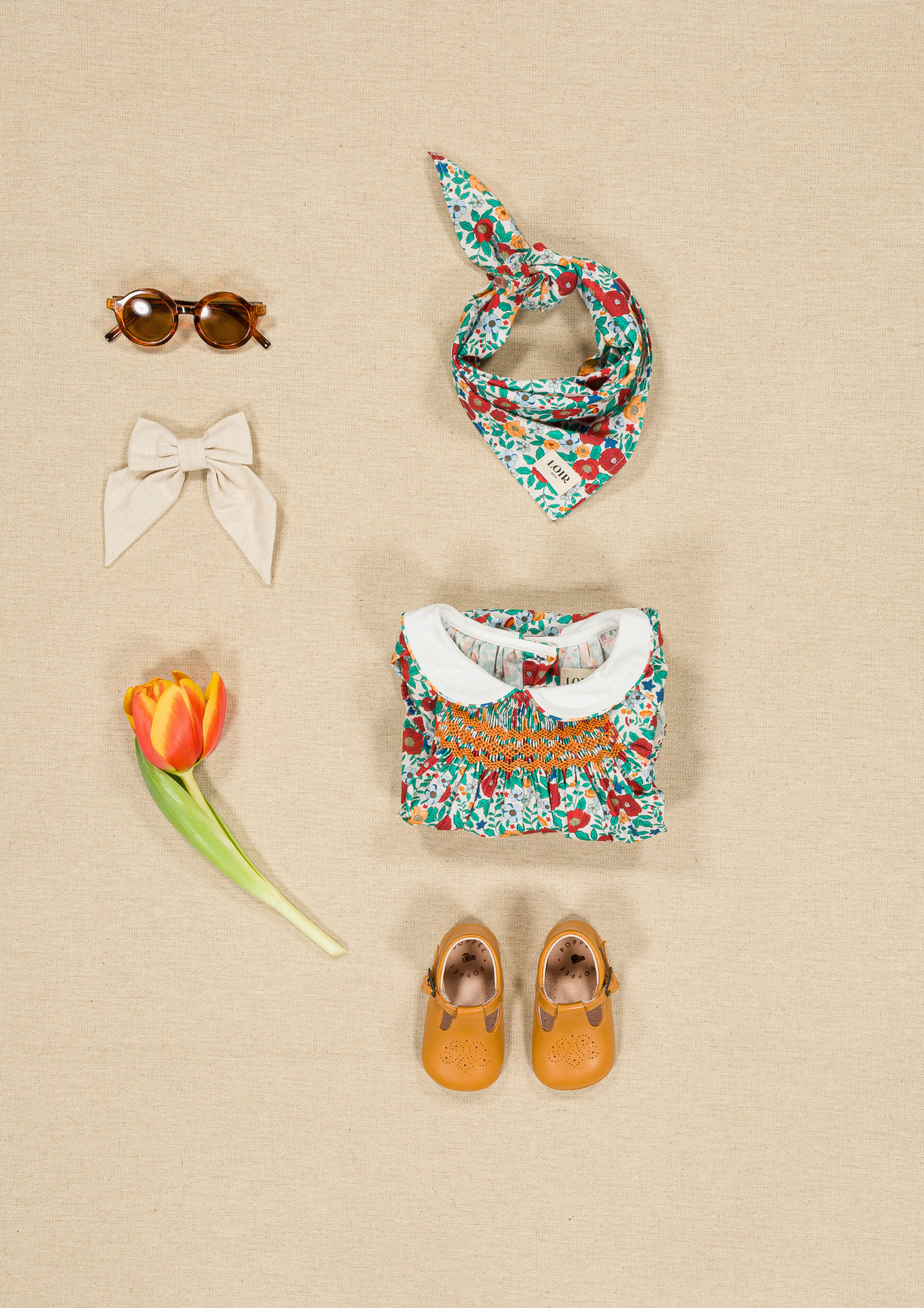 Foulard Alfred - Coquelicot