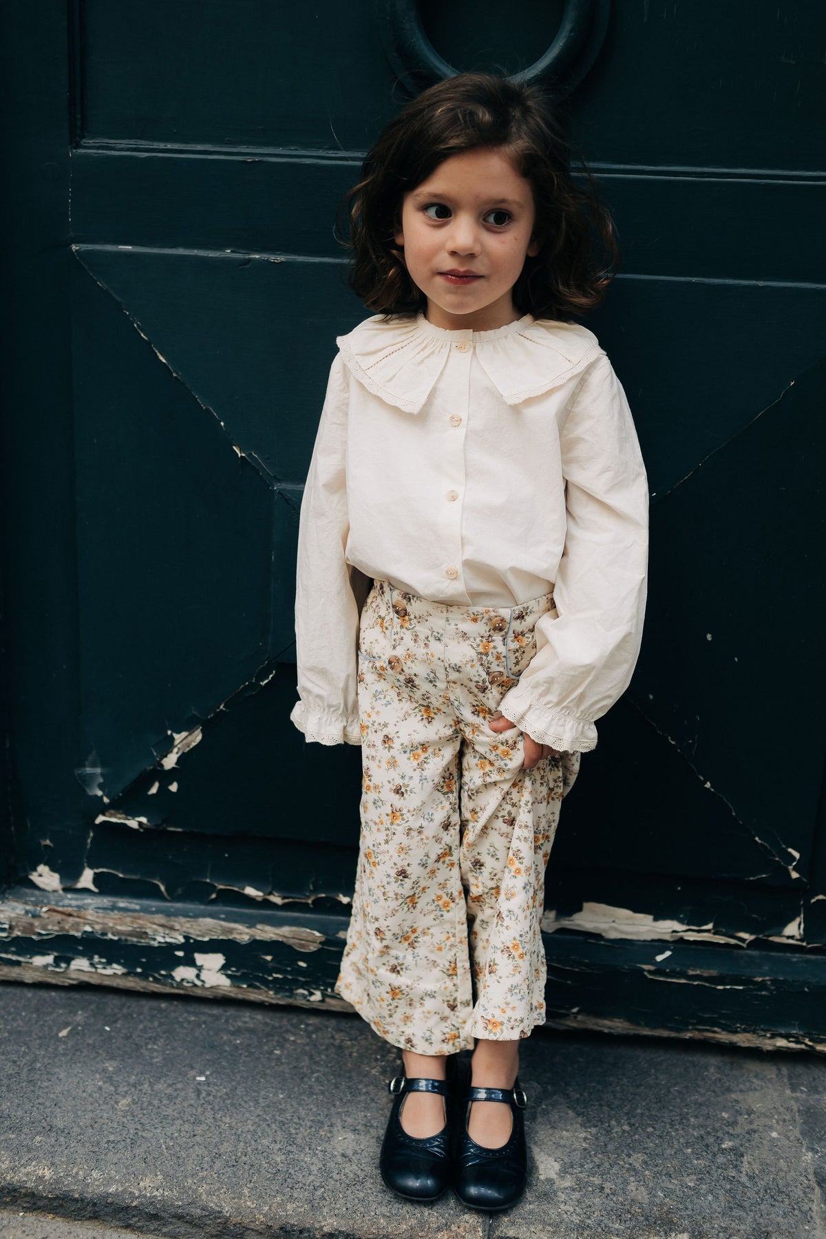 Pantalon Roma - Velours Fleuri