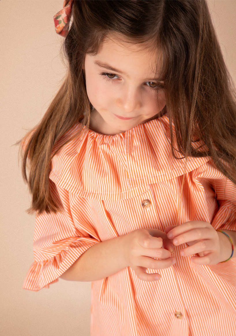 Chemise Zita - Rayures oranges